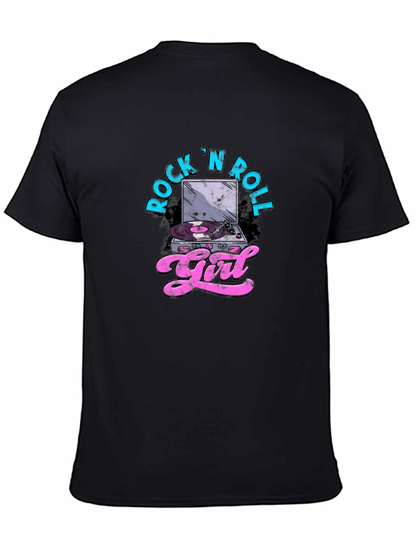 Rock N Roll Girl Graphic T-Shirt - Black