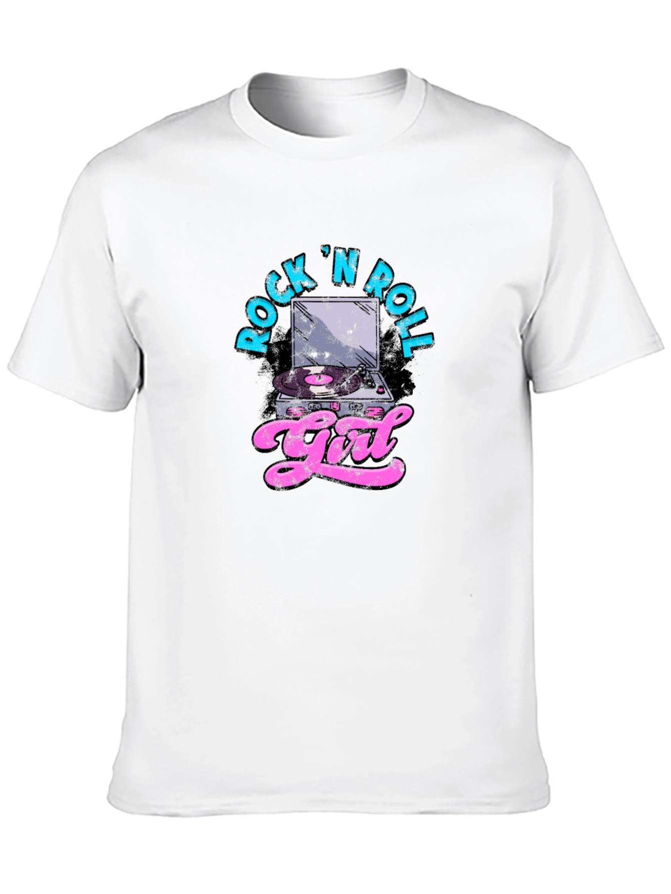 Rock N Roll Girl Graphic T-Shirt - Black