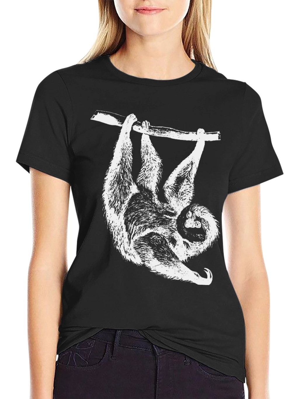 Sloth Hanging T-Shirt - Cool Animal Graphic Tee