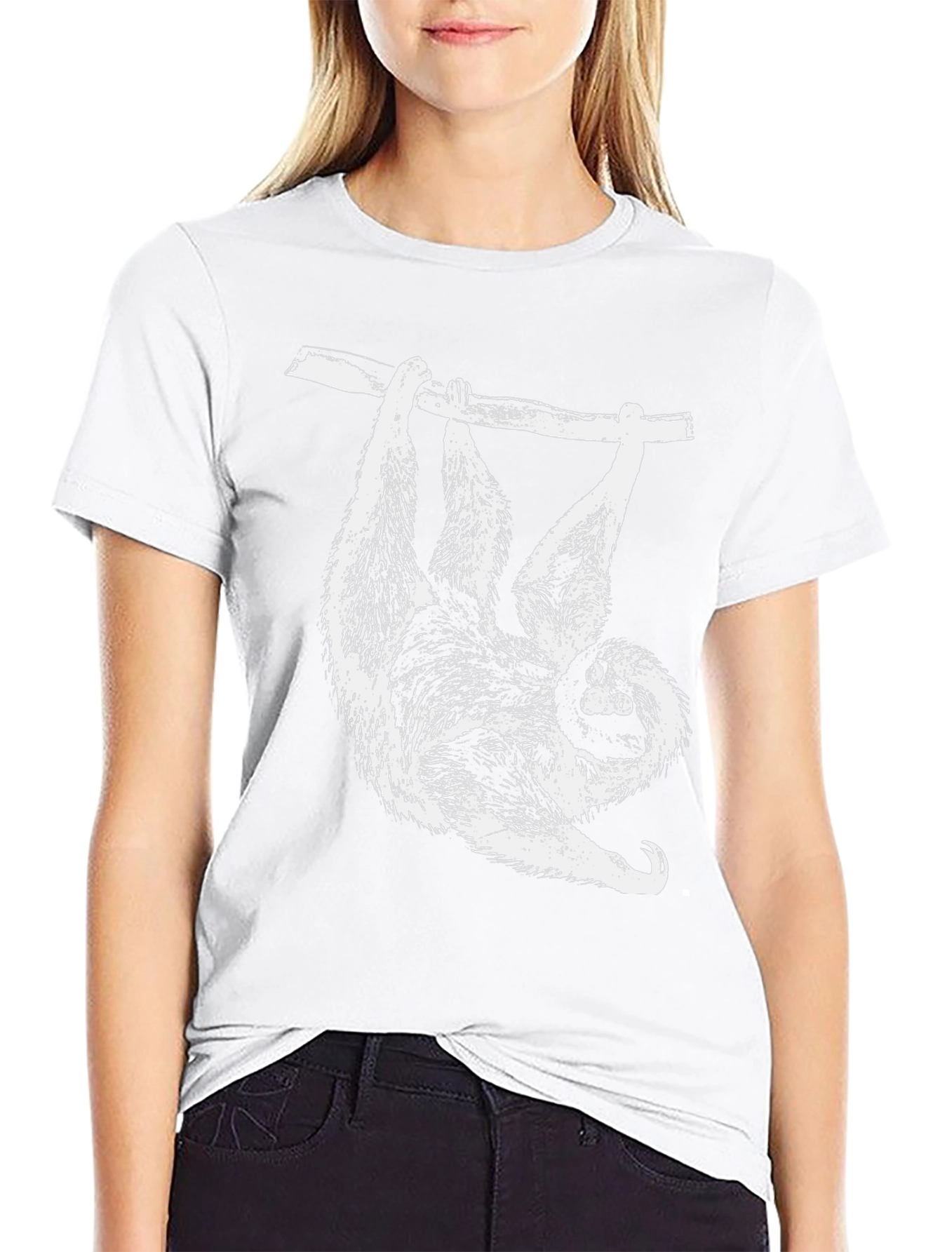 Sloth Hanging T-Shirt - Cool Animal Graphic Tee