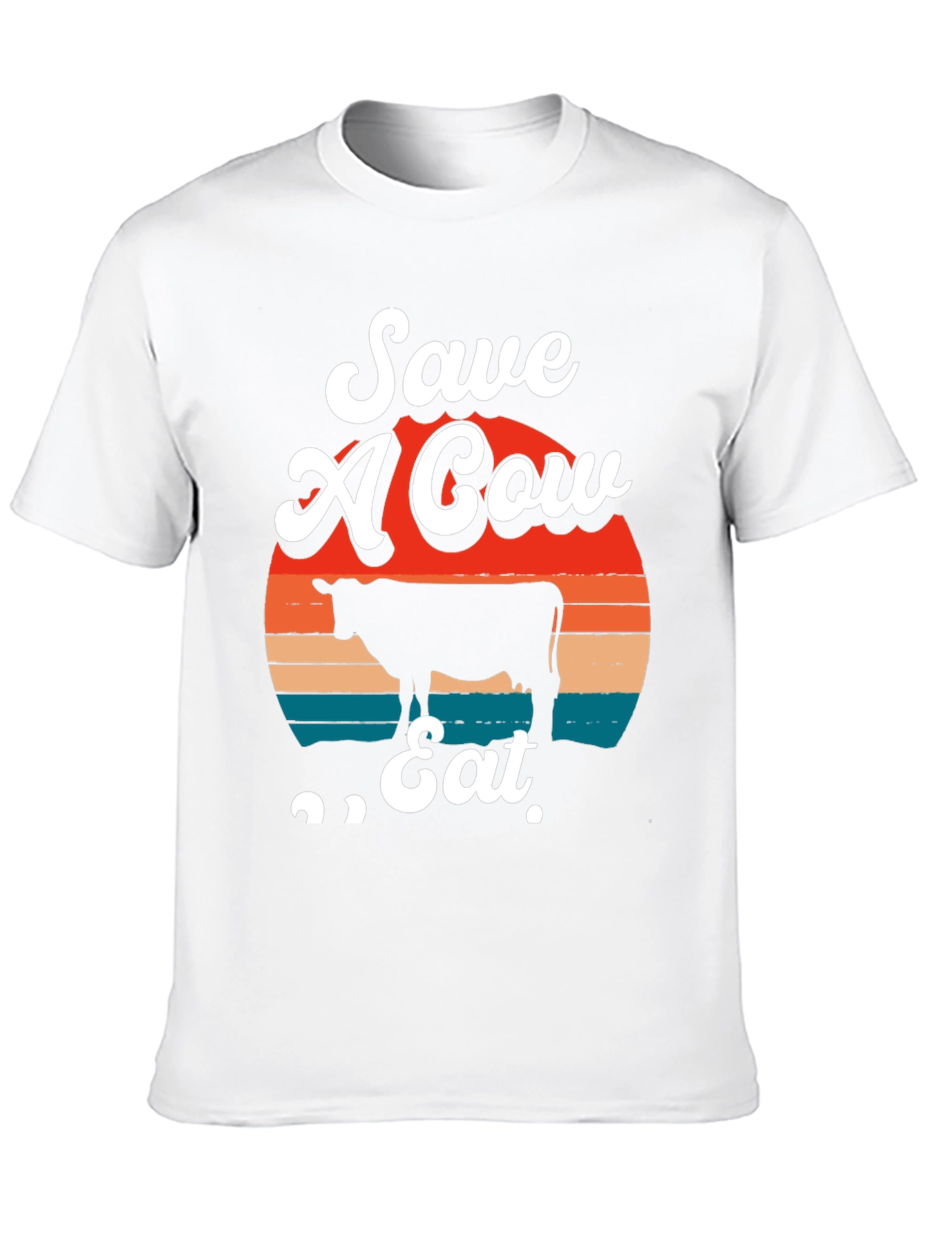 Save A Cow Eat Tee - Graphic Print T-Shirt