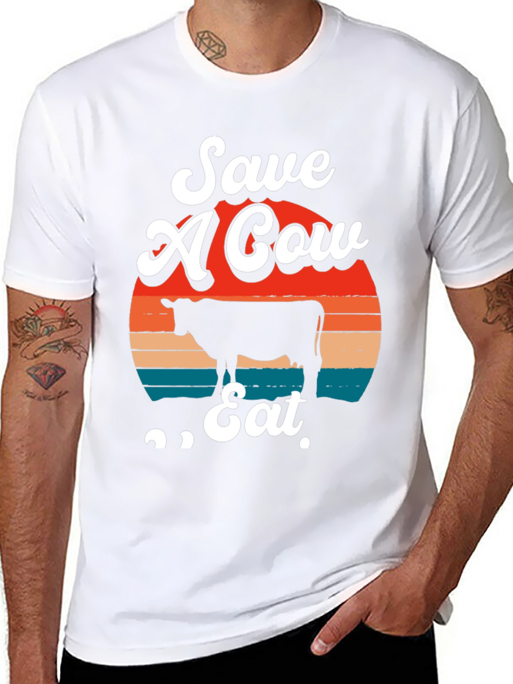 Save A Cow Eat Tee - Graphic Print T-Shirt