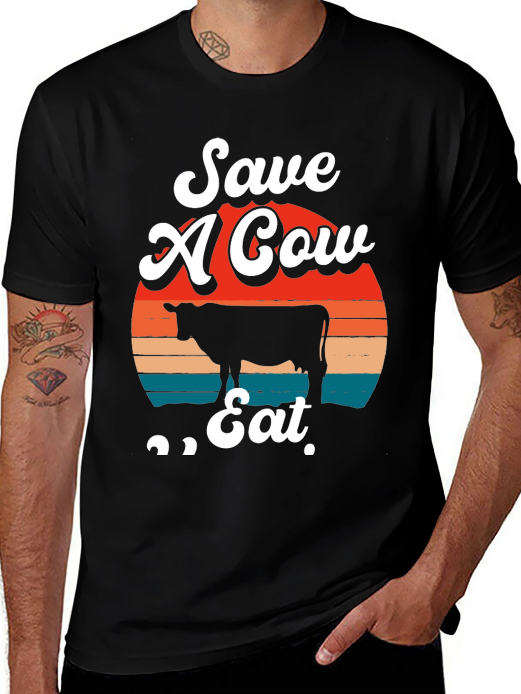 Save A Cow Eat Tee - Graphic Print T-Shirt