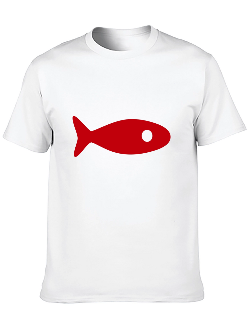 Black T-Shirt with Red Fish Graphic