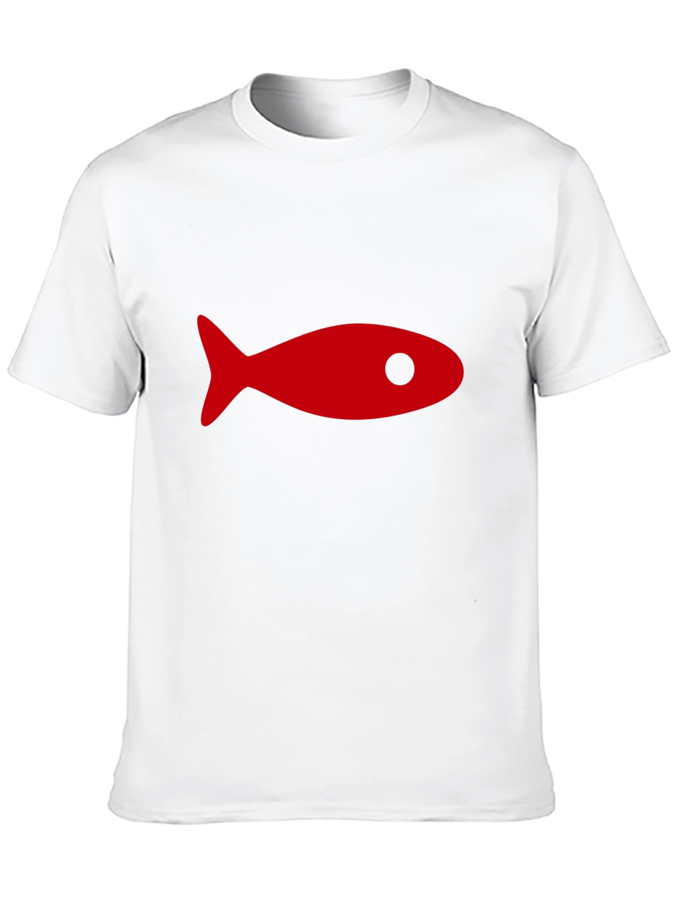 Black T-Shirt with Red Fish Graphic