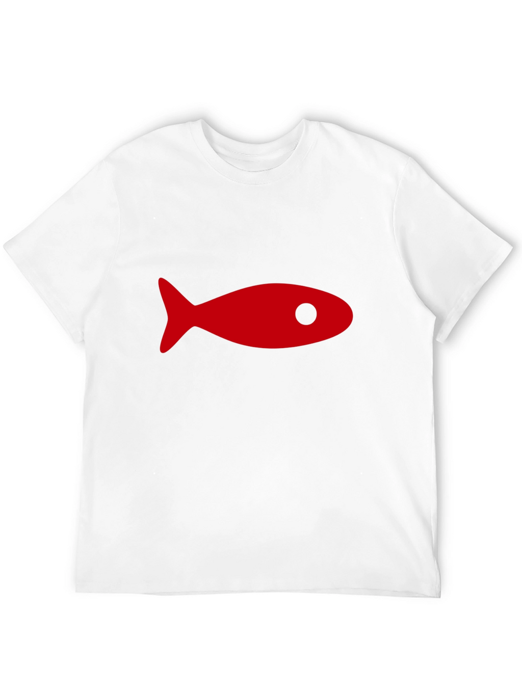 Black T-Shirt with Red Fish Graphic