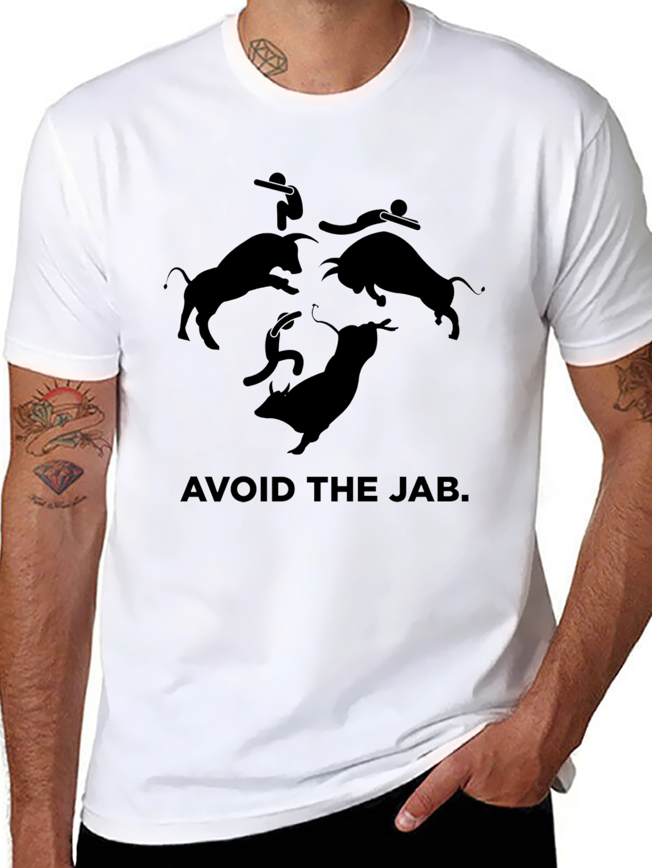 Avoid the Jab Graphic Tee - Black