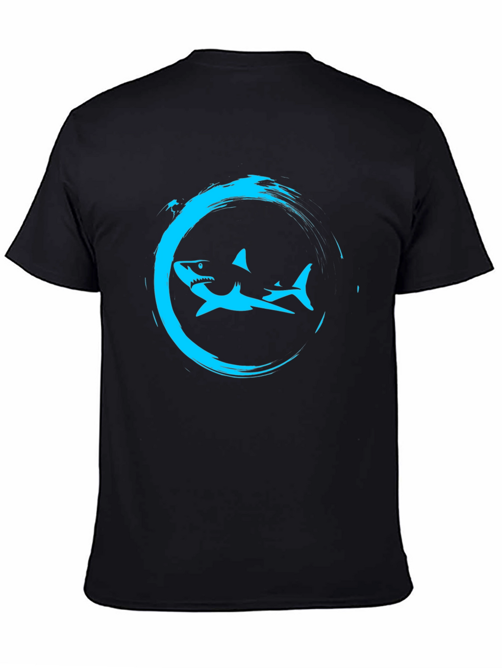 Shark Circle Graphic Tee - Mens Black T-Shirt