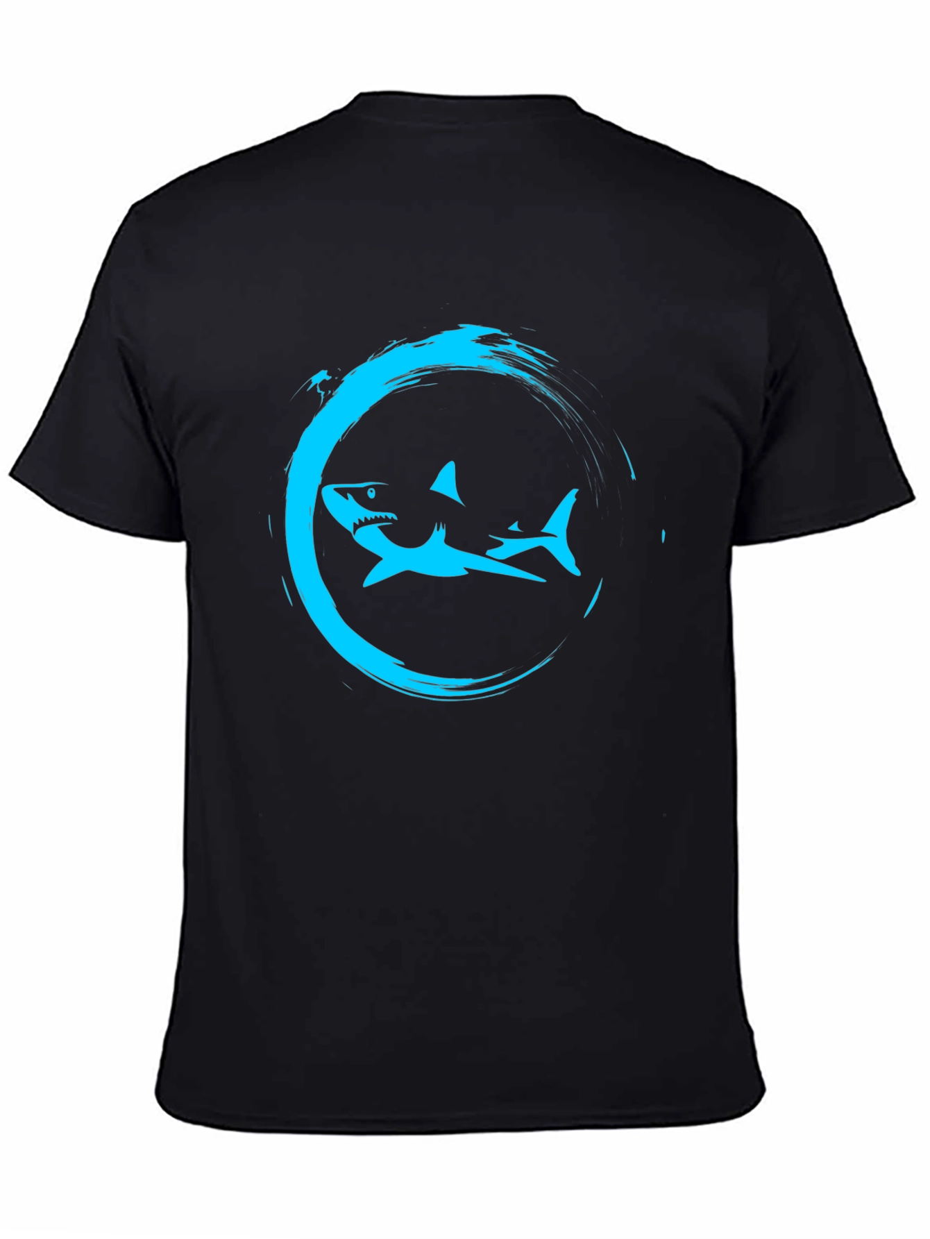 Shark Circle Graphic Tee - Mens Black T-Shirt