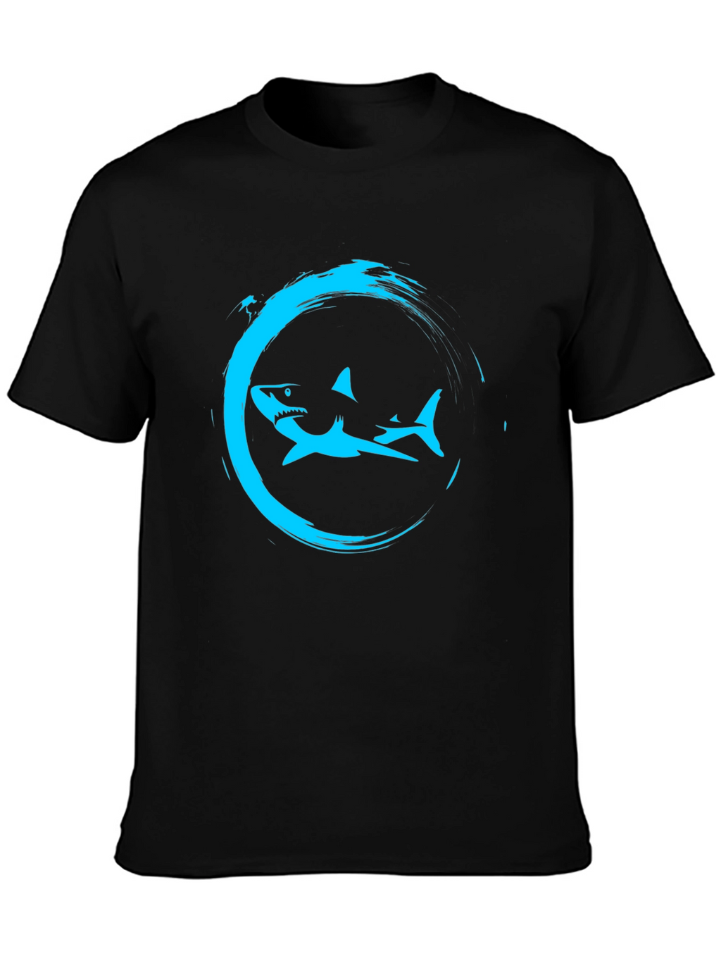 Shark Circle Graphic Tee - Mens Black T-Shirt