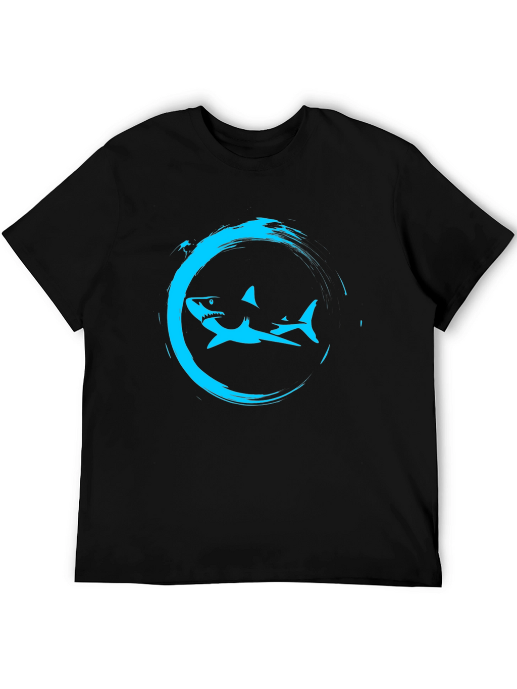 Shark Circle Graphic Tee - Mens Black T-Shirt