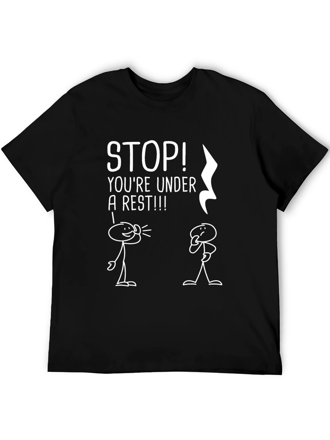Humorous Under a Rest Graphic Tee - Music Pun Shirt