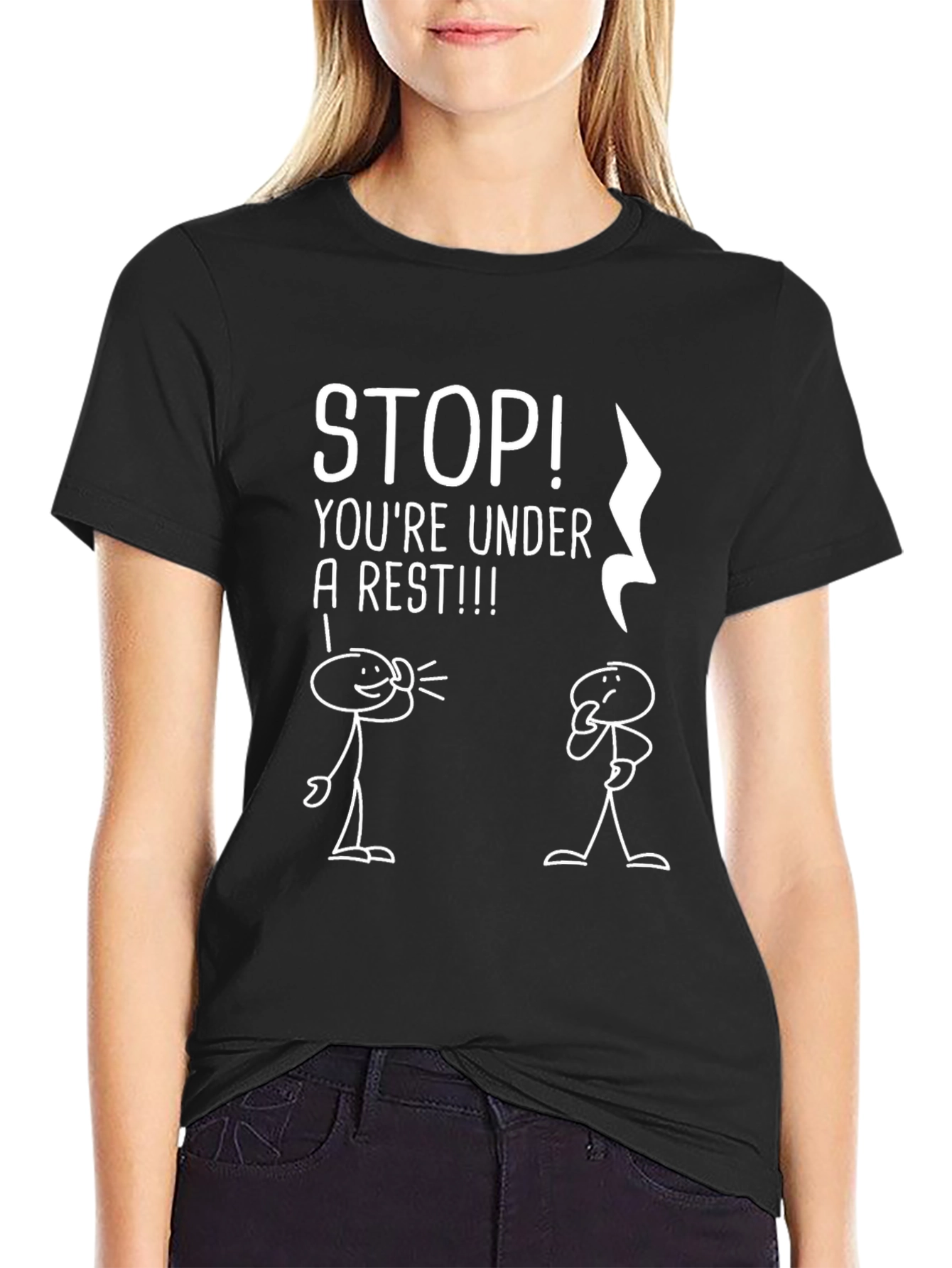 Humorous Under a Rest Graphic Tee - Music Pun Shirt