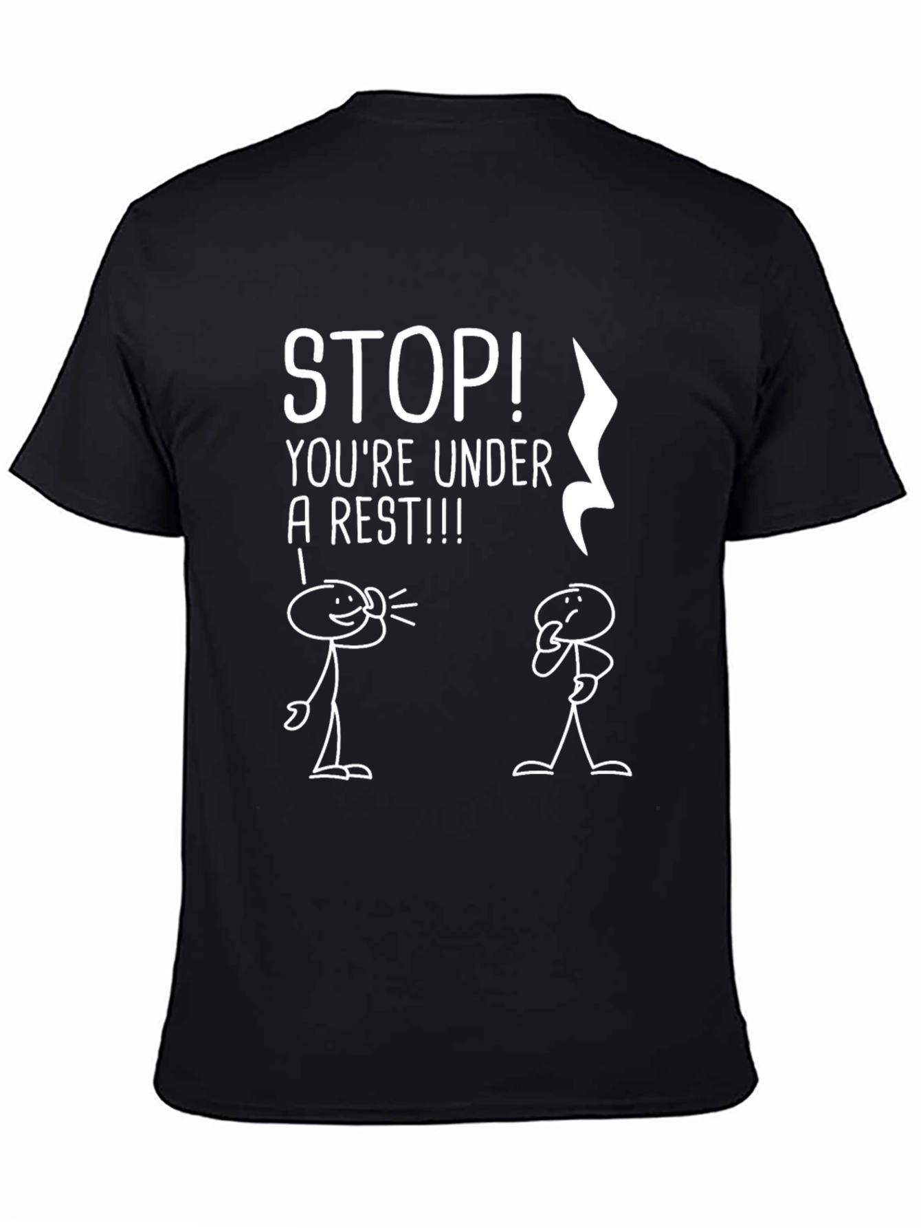 Humorous Under a Rest Graphic Tee - Music Pun Shirt