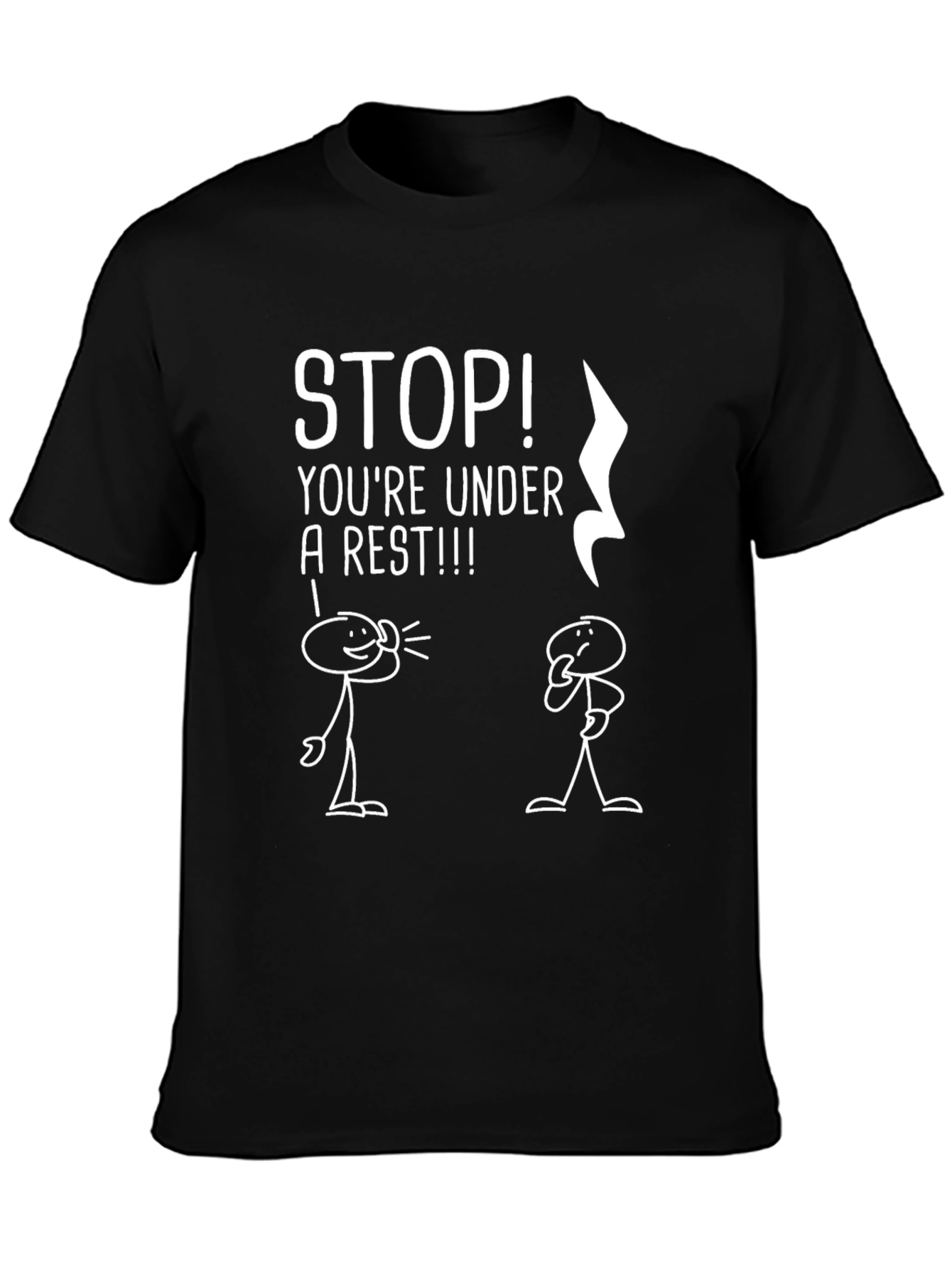 Humorous Under a Rest Graphic Tee - Music Pun Shirt