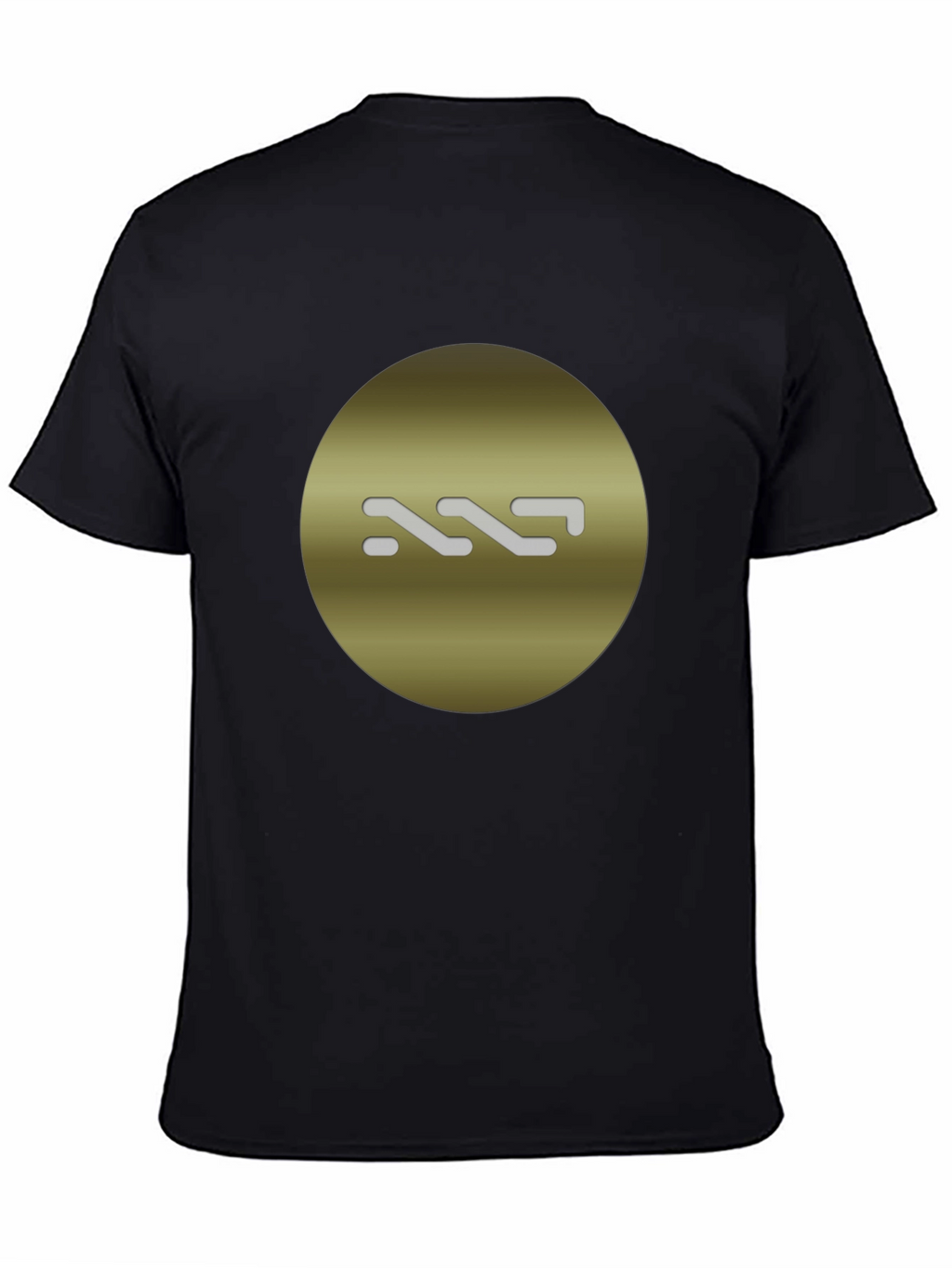 Stylish Black Tee with Gold Circle Graphic