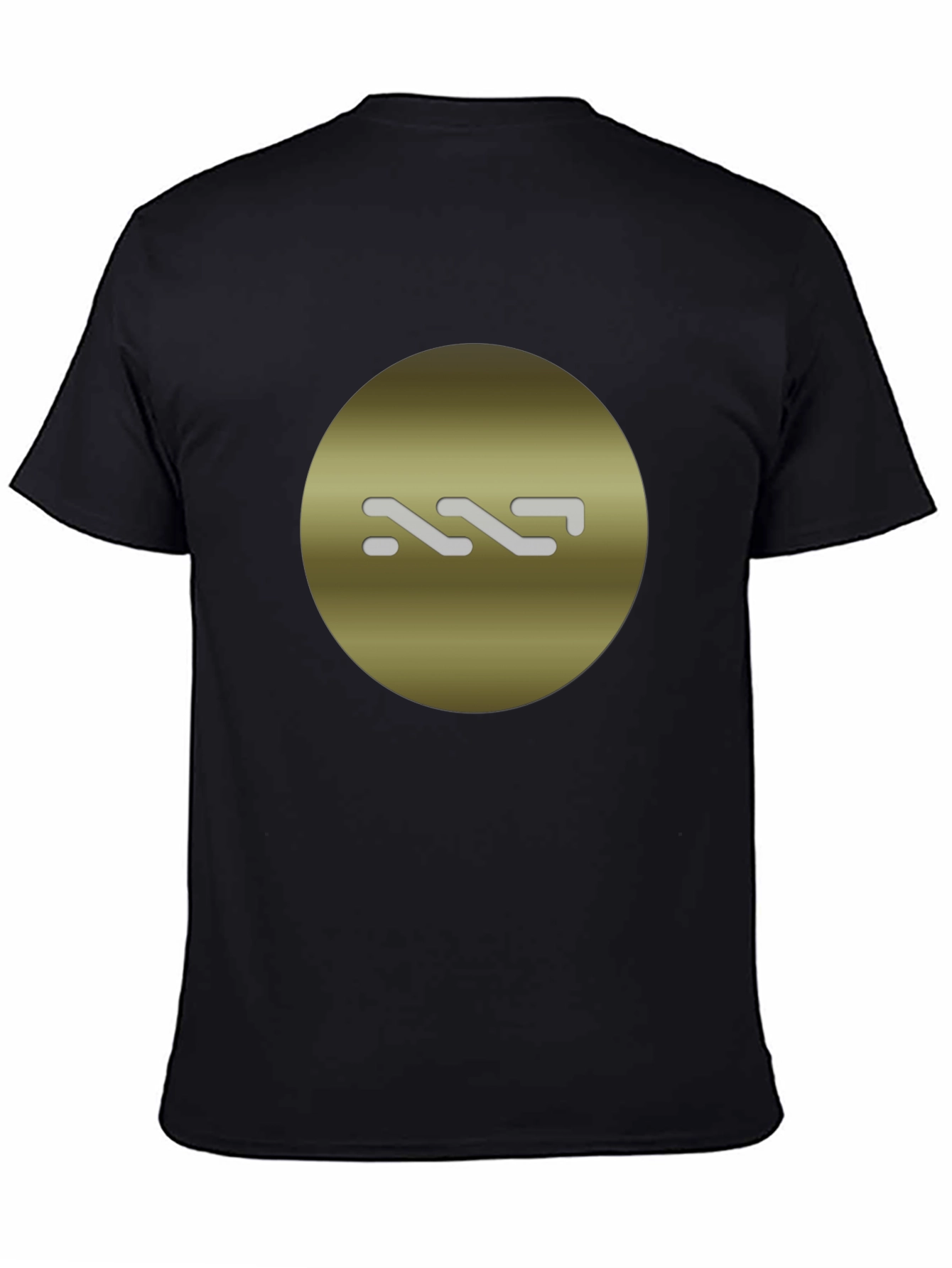 Stylish Black Tee with Gold Circle Graphic