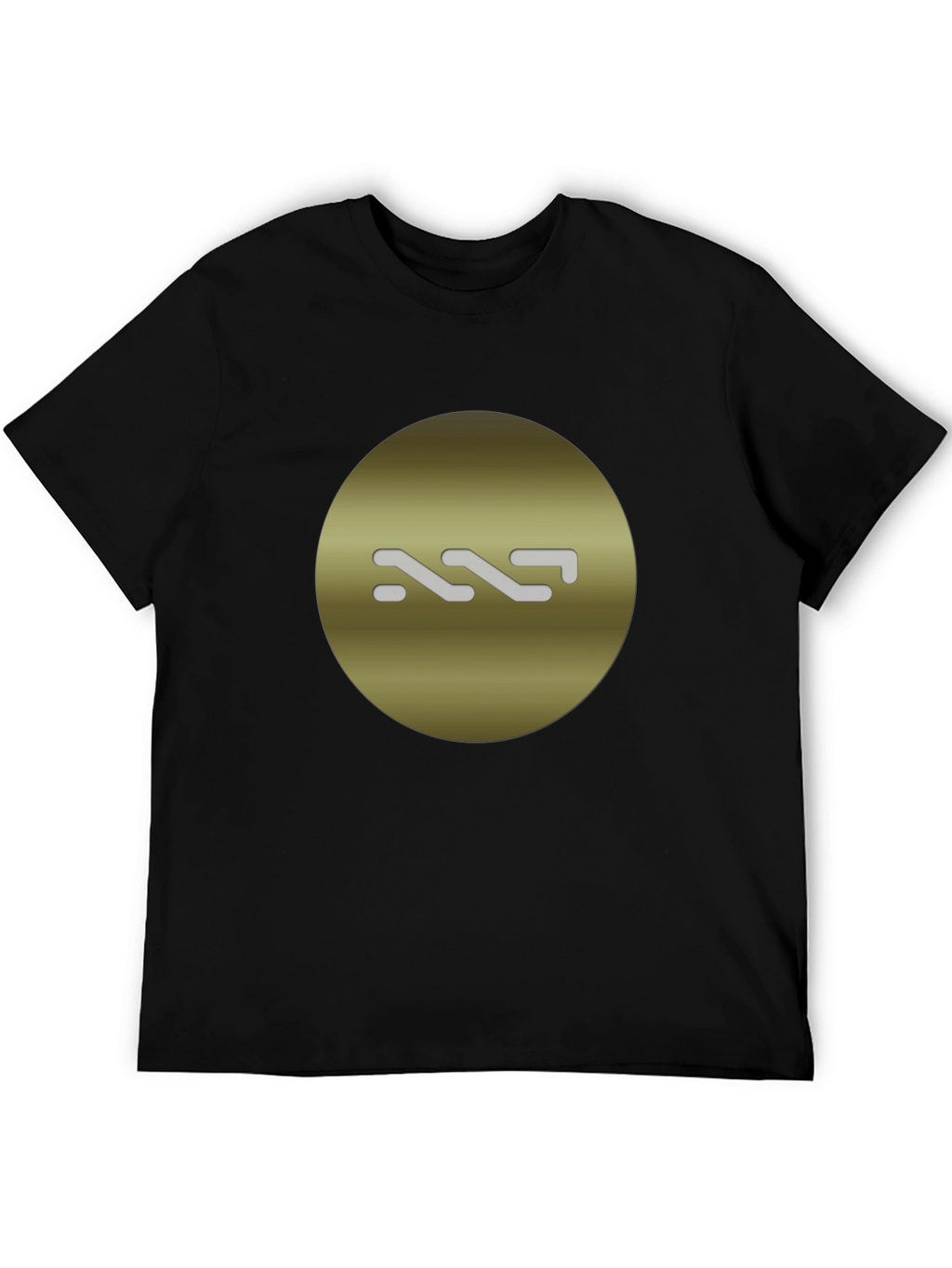 Stylish Black Tee with Gold Circle Graphic
