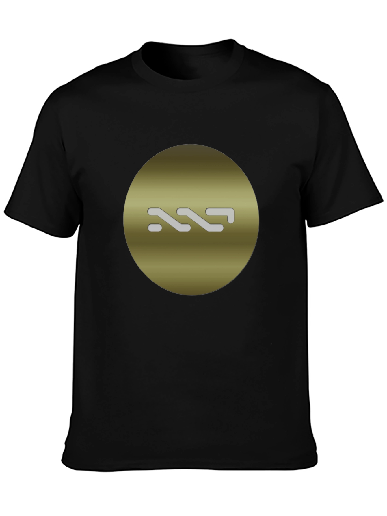 Stylish Black Tee with Gold Circle Graphic