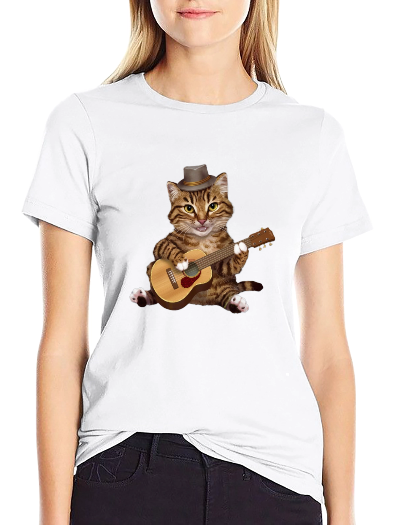 Cat Playing Guitar T-Shirt