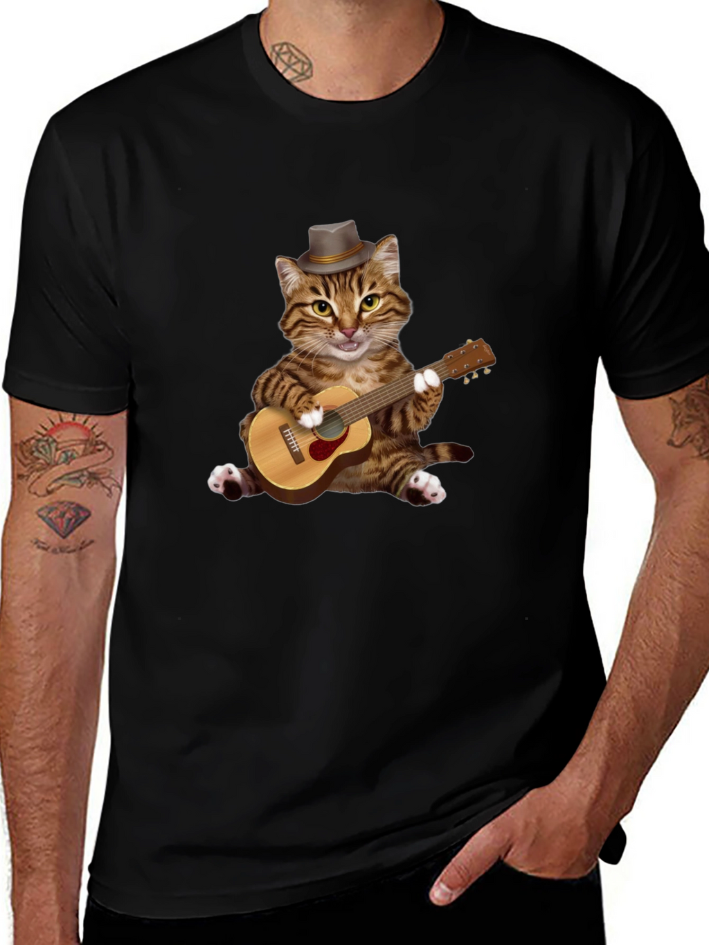 Cat Playing Guitar T-Shirt
