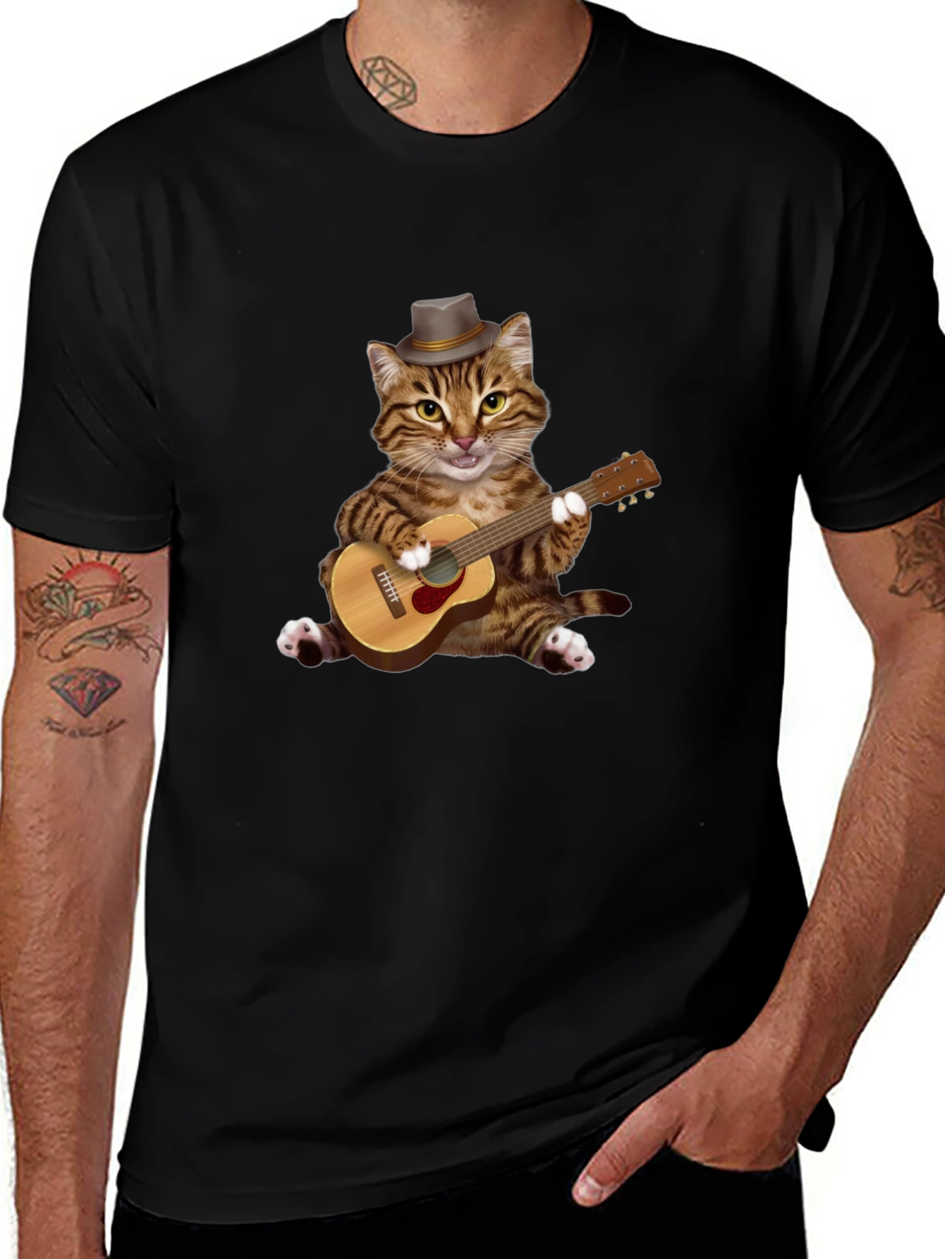 Cat Playing Guitar T-Shirt