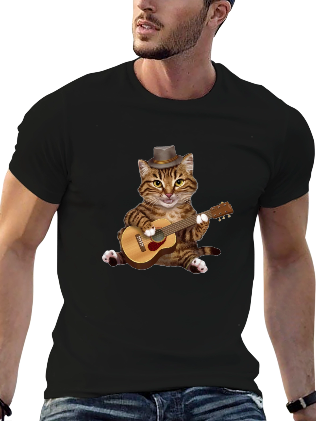 Cat Playing Guitar T-Shirt