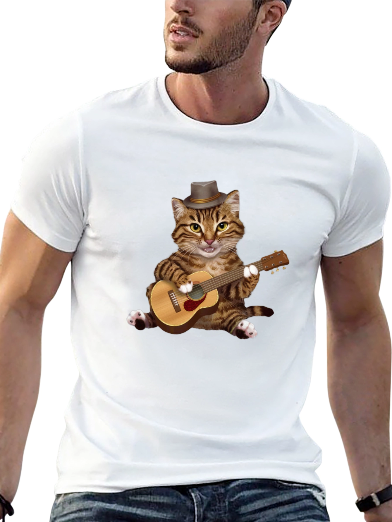 Cat Playing Guitar T-Shirt