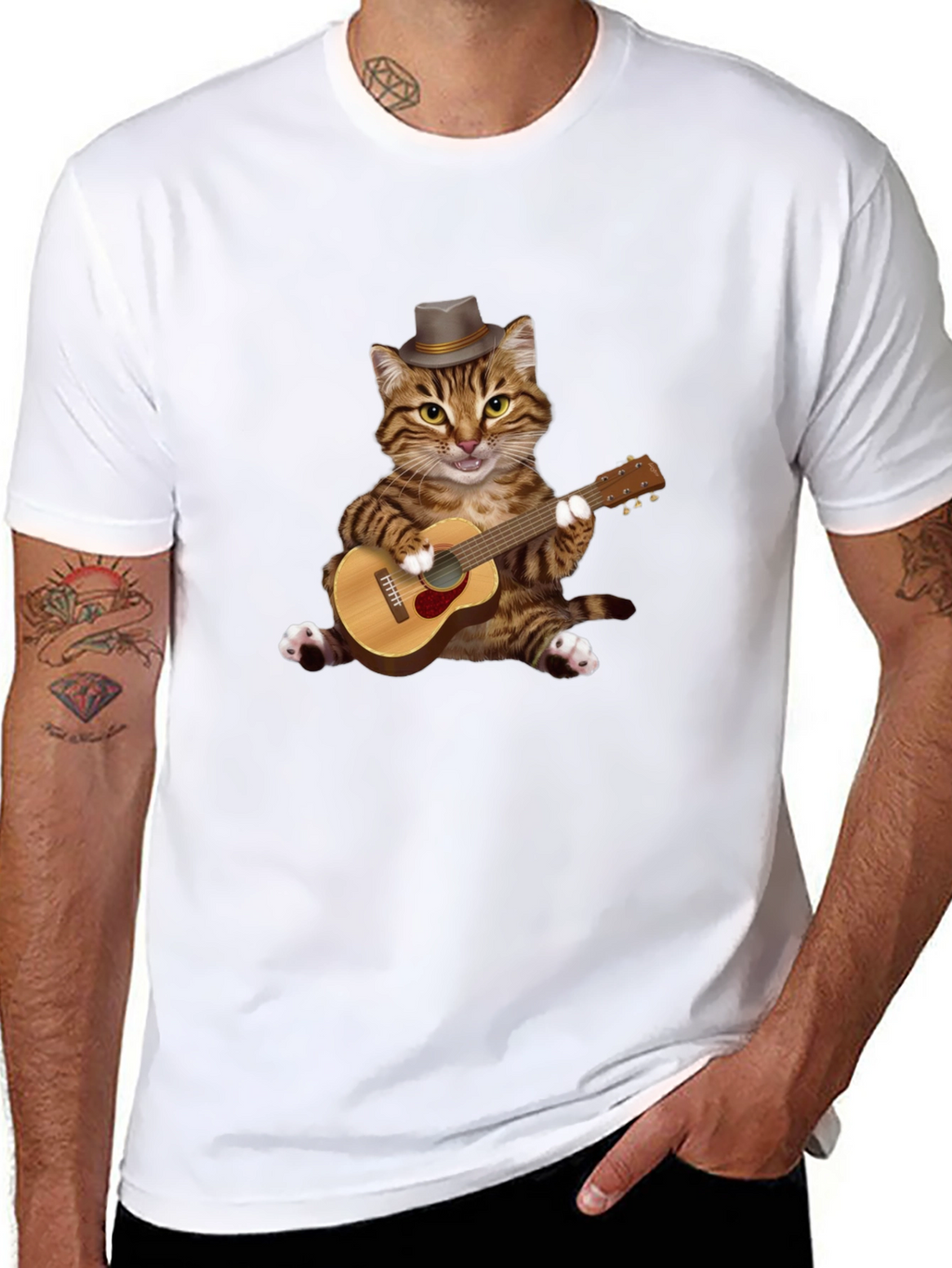 Cat Playing Guitar T-Shirt