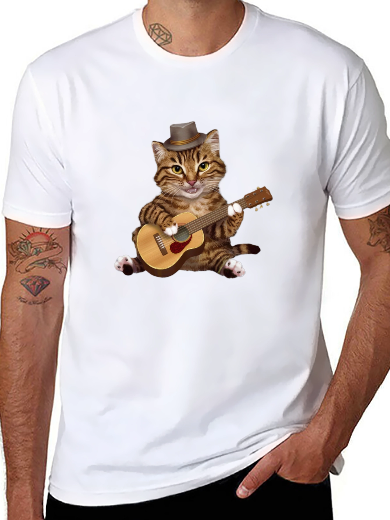 Cat Playing Guitar T-Shirt