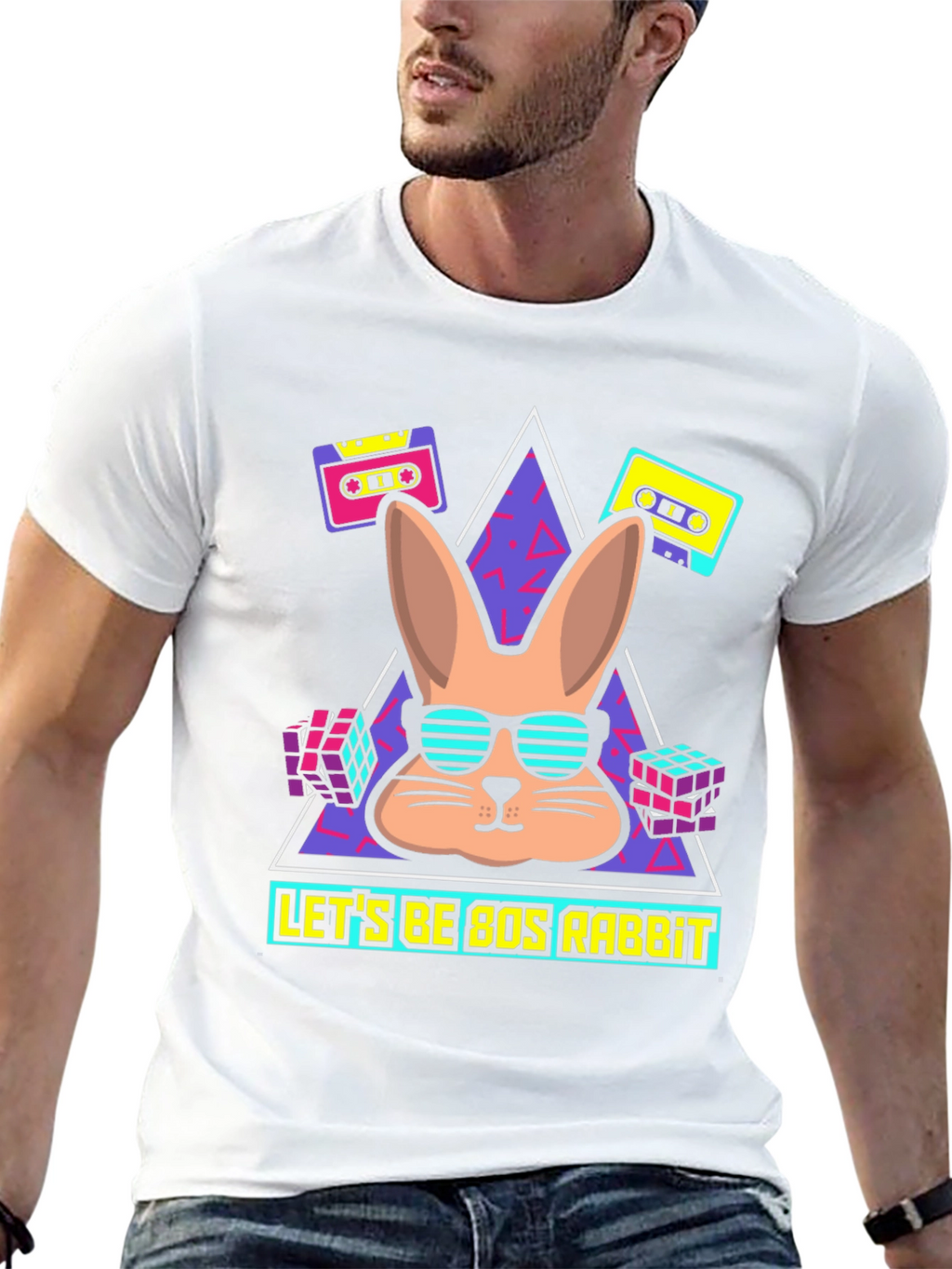 80s Rabbit T-Shirt - Retro Cool Design