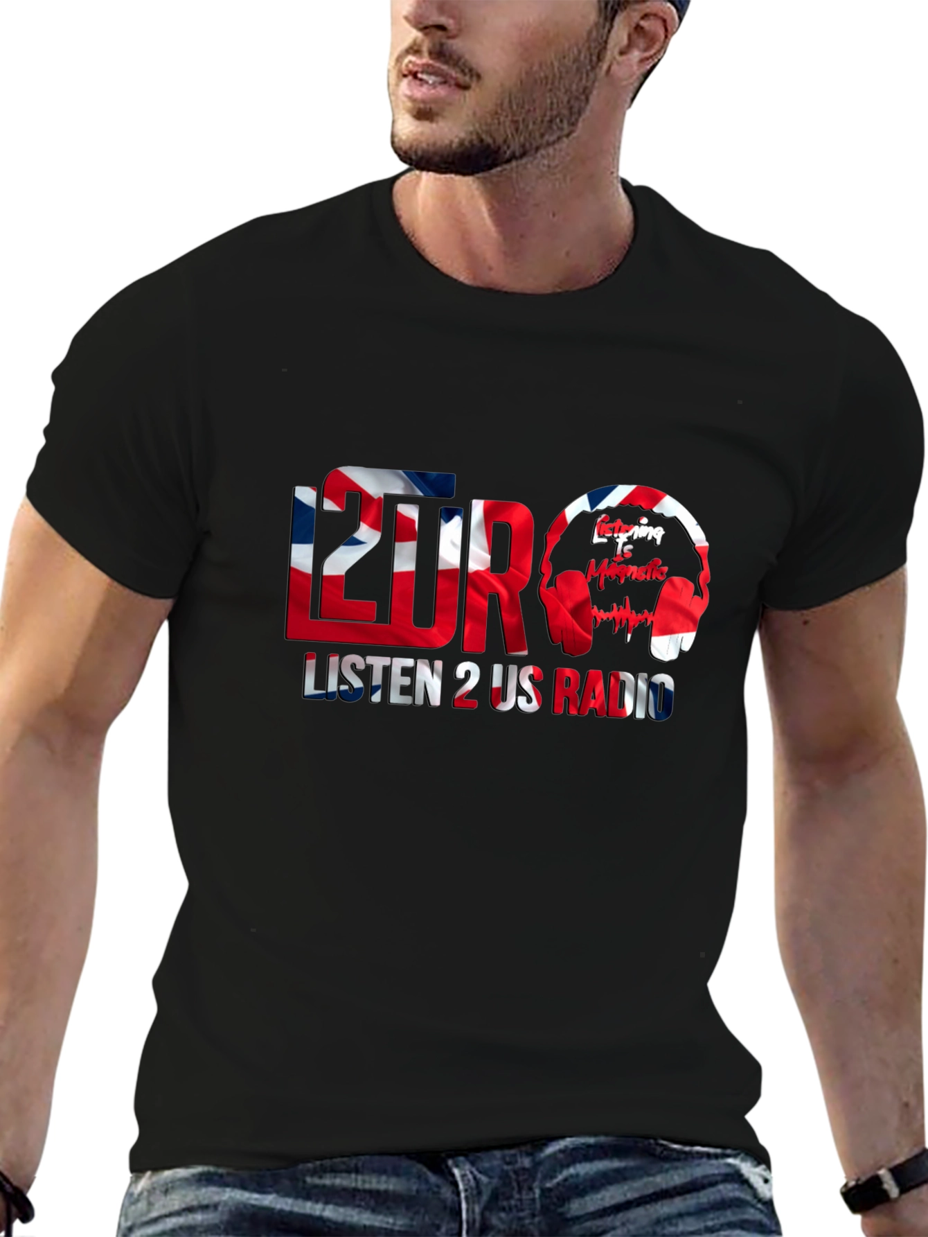 Listen 2 Us Radio Black T-Shirt