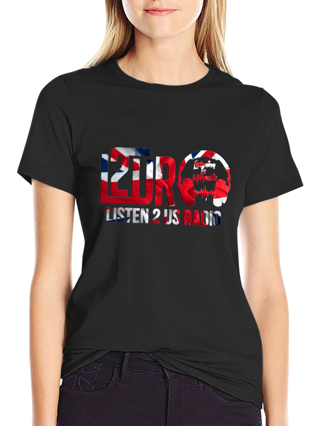 Listen 2 Us Radio Black T-Shirt