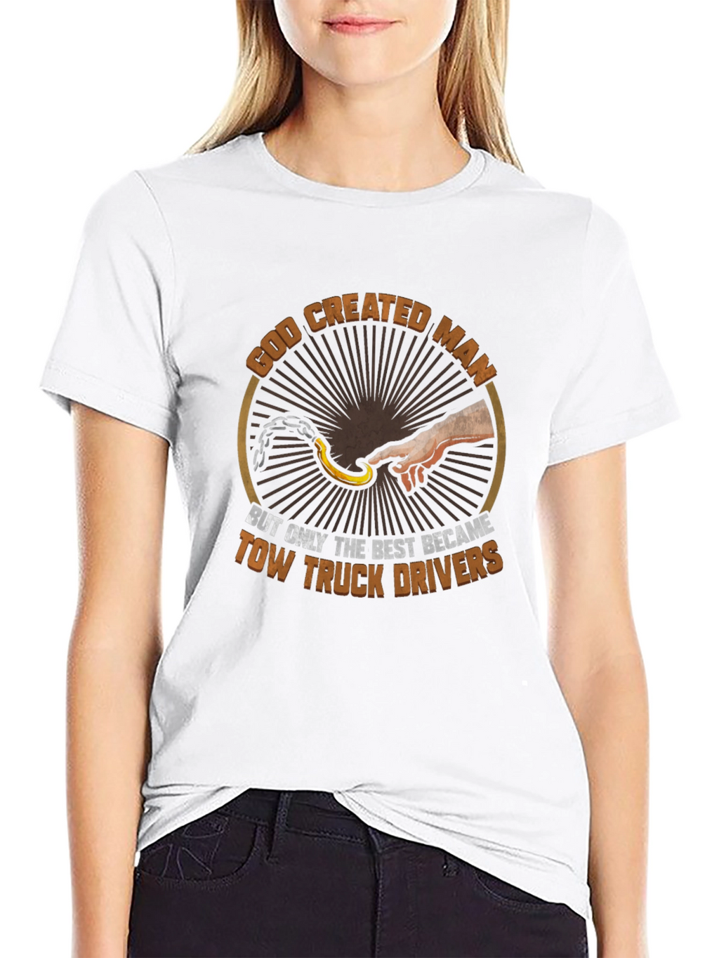 Tow Truck Driver T-Shirt - God Created Man