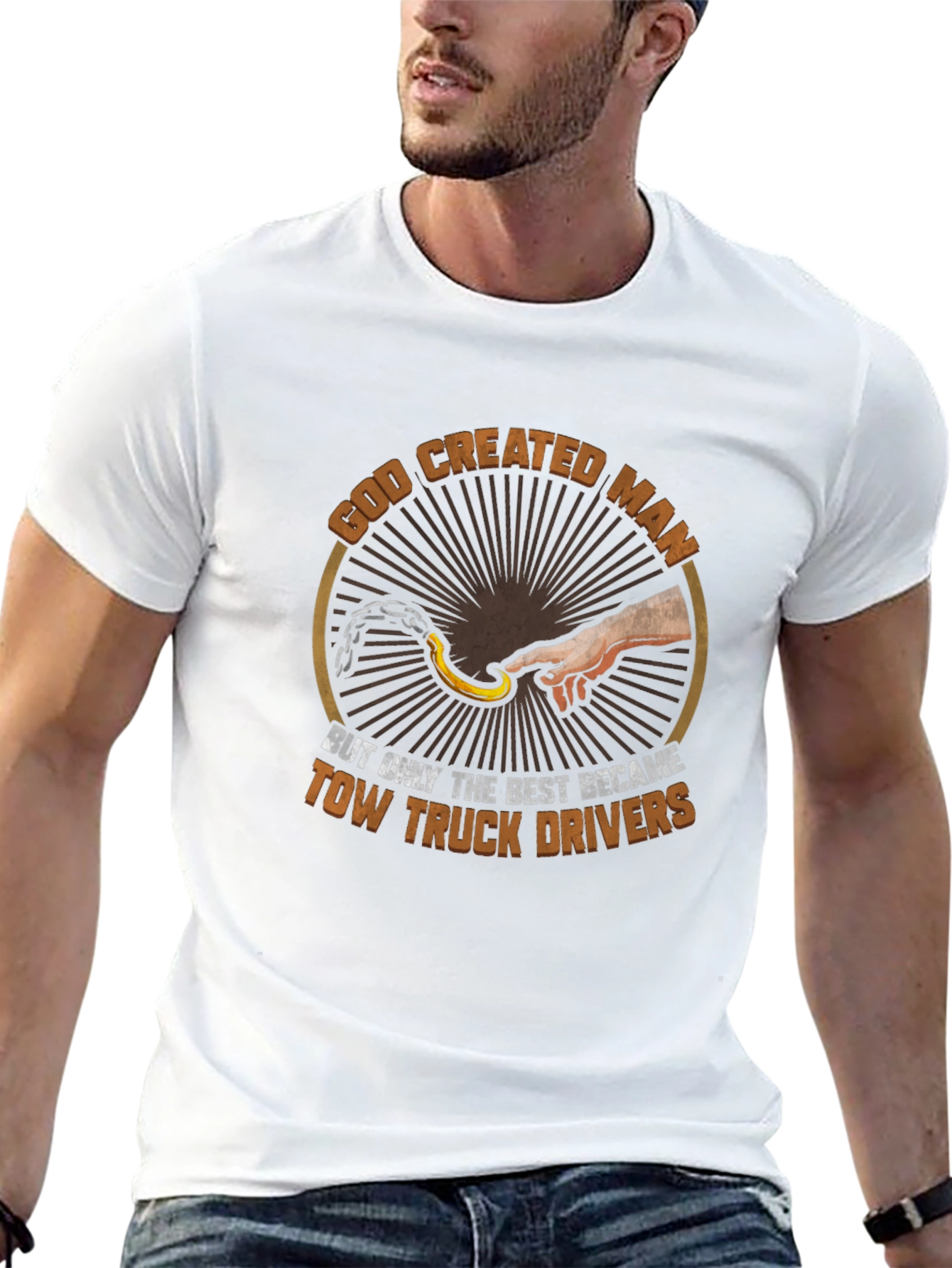 Tow Truck Driver T-Shirt - God Created Man