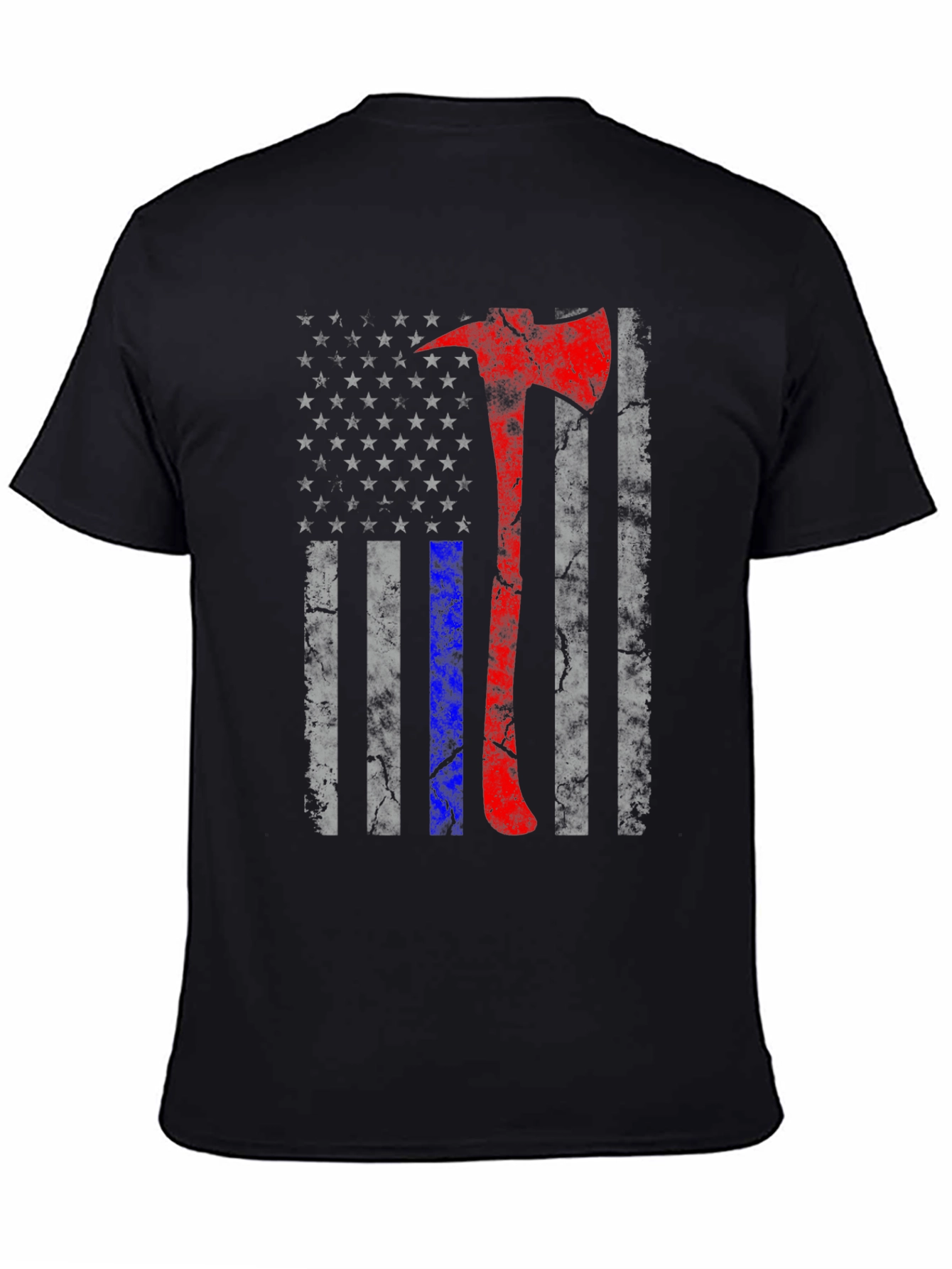 Firefighter Axe American Flag T-Shirt