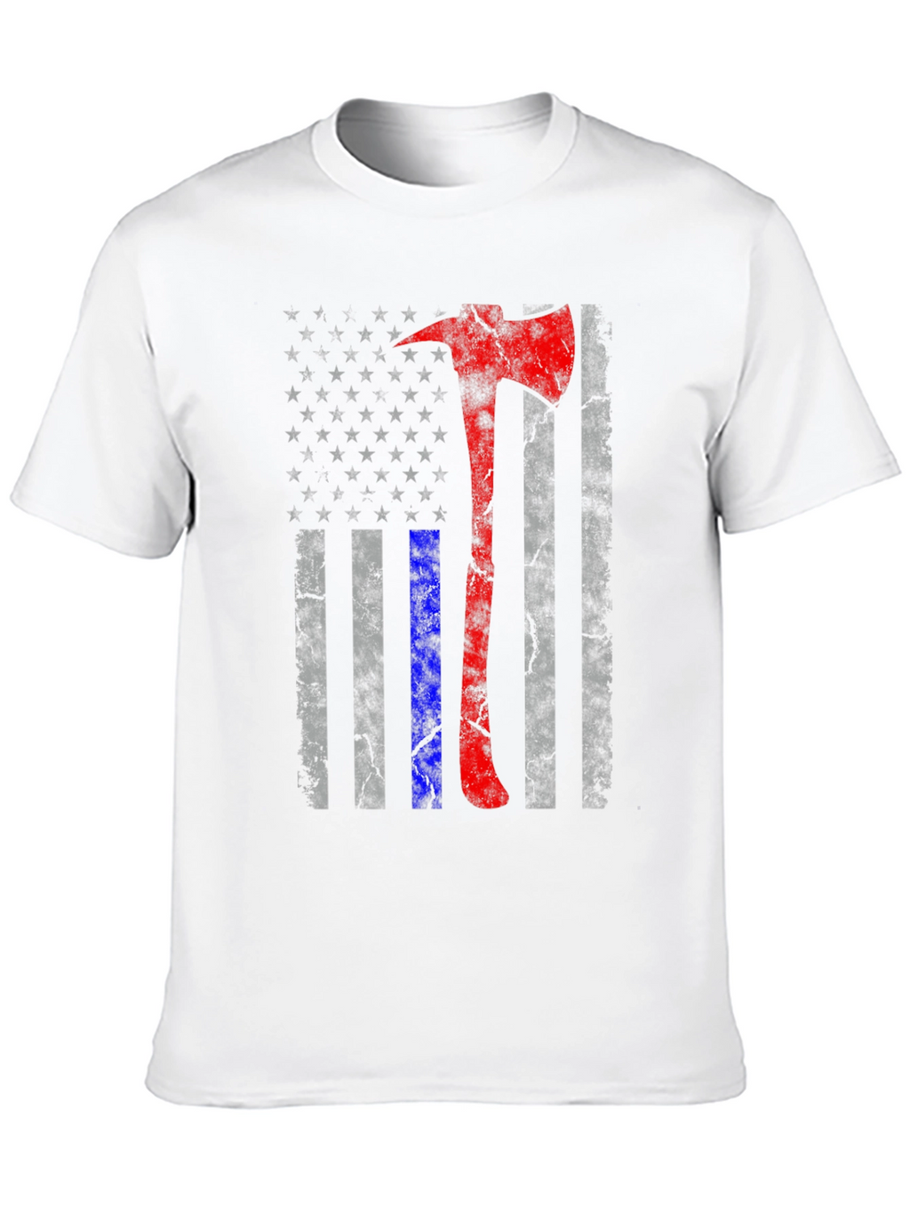 Firefighter Axe American Flag T-Shirt