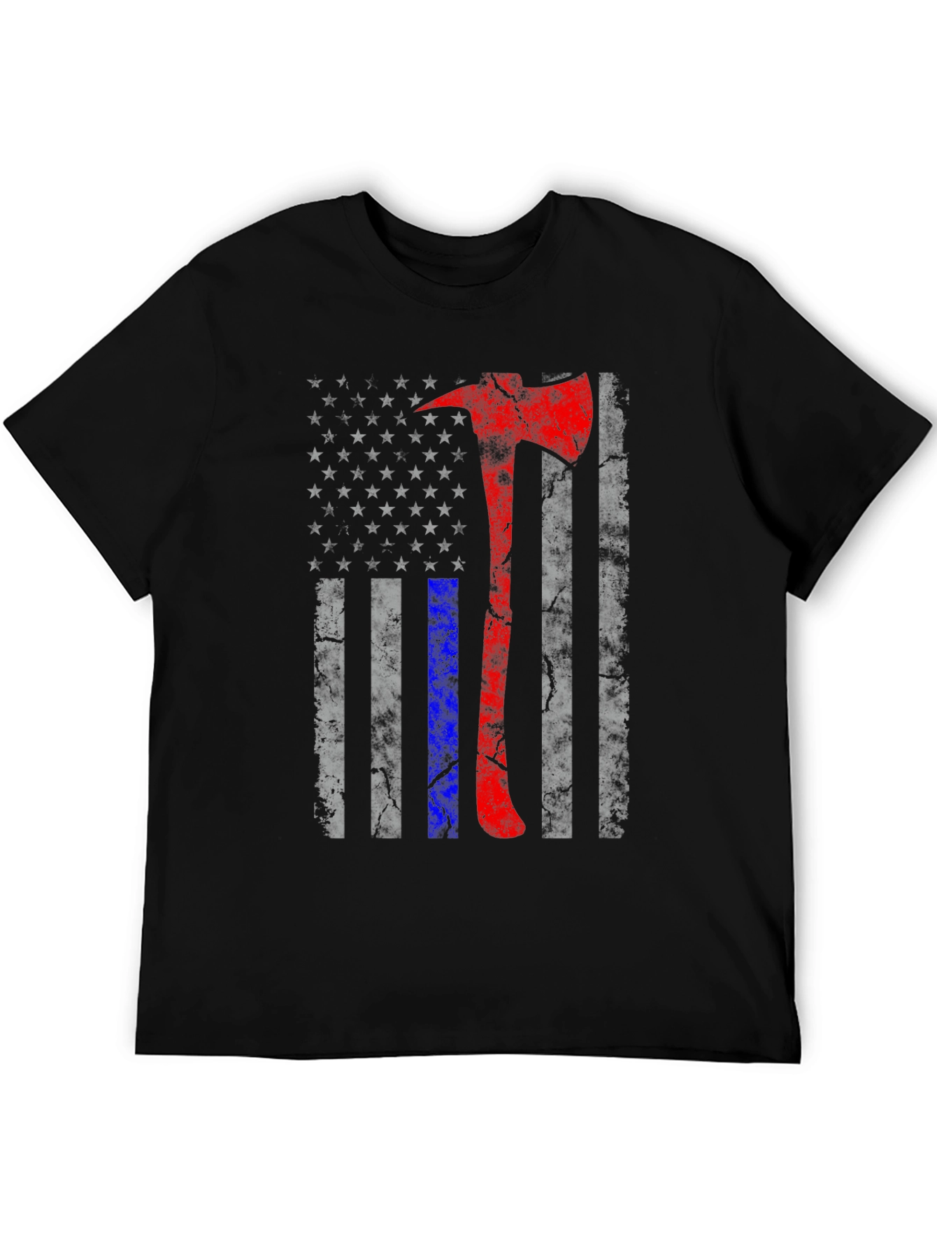 Firefighter Axe American Flag T-Shirt