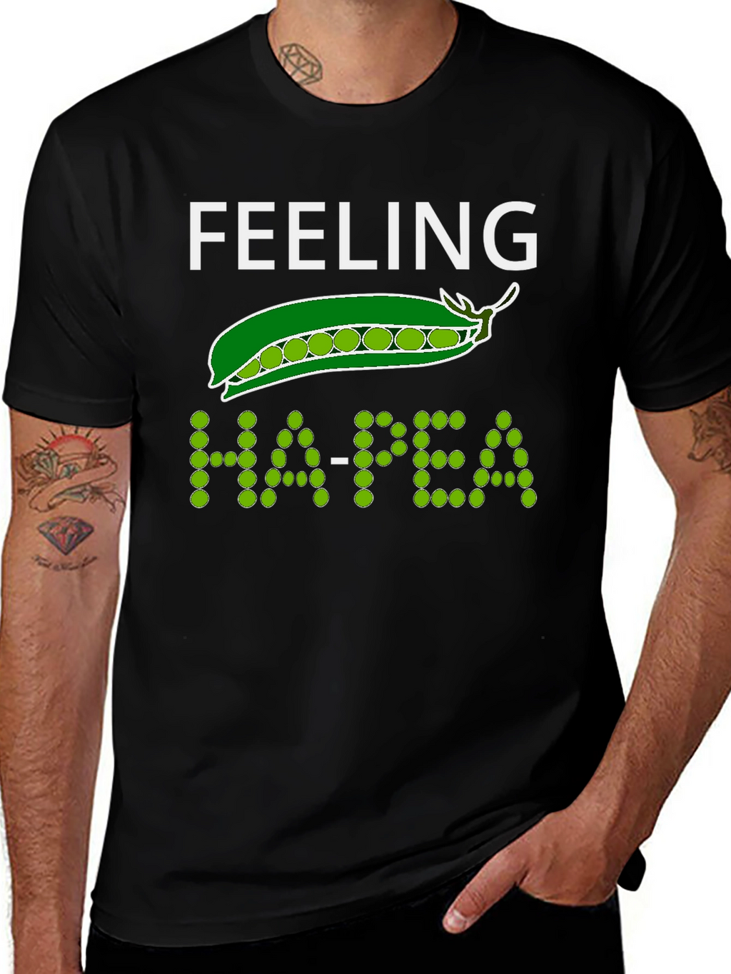 Feeling Ha-Pea? Funny Pea Pod Graphic T-Shirt