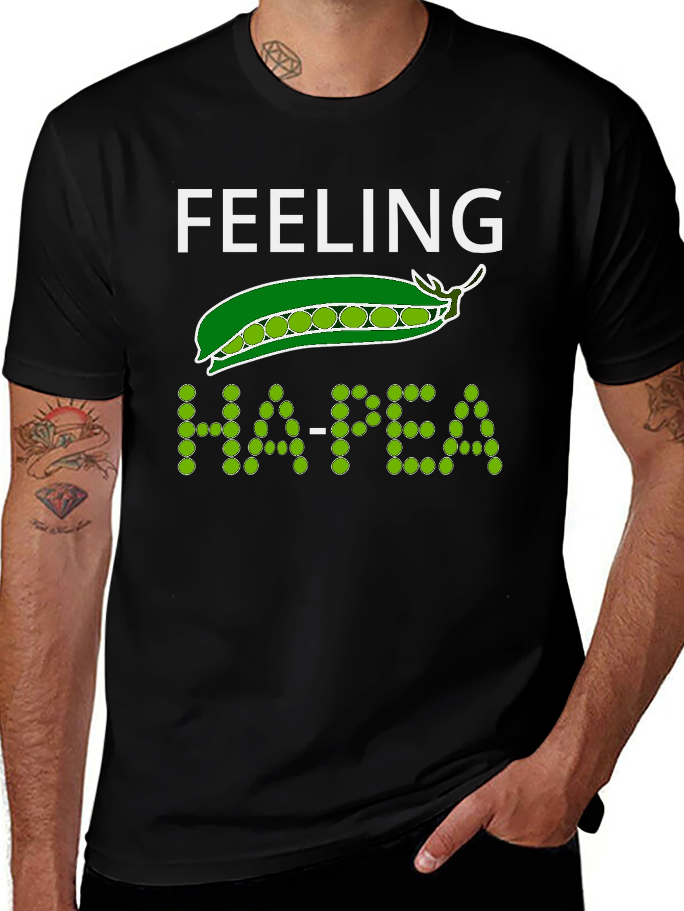 Feeling Ha-Pea? Funny Pea Pod Graphic T-Shirt