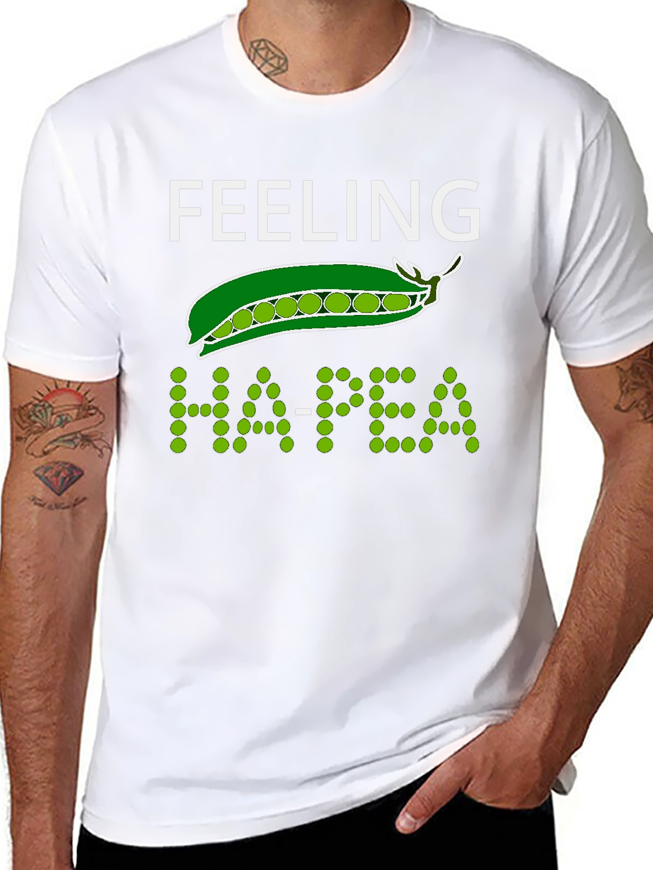 Feeling Ha-Pea? Funny Pea Pod Graphic T-Shirt