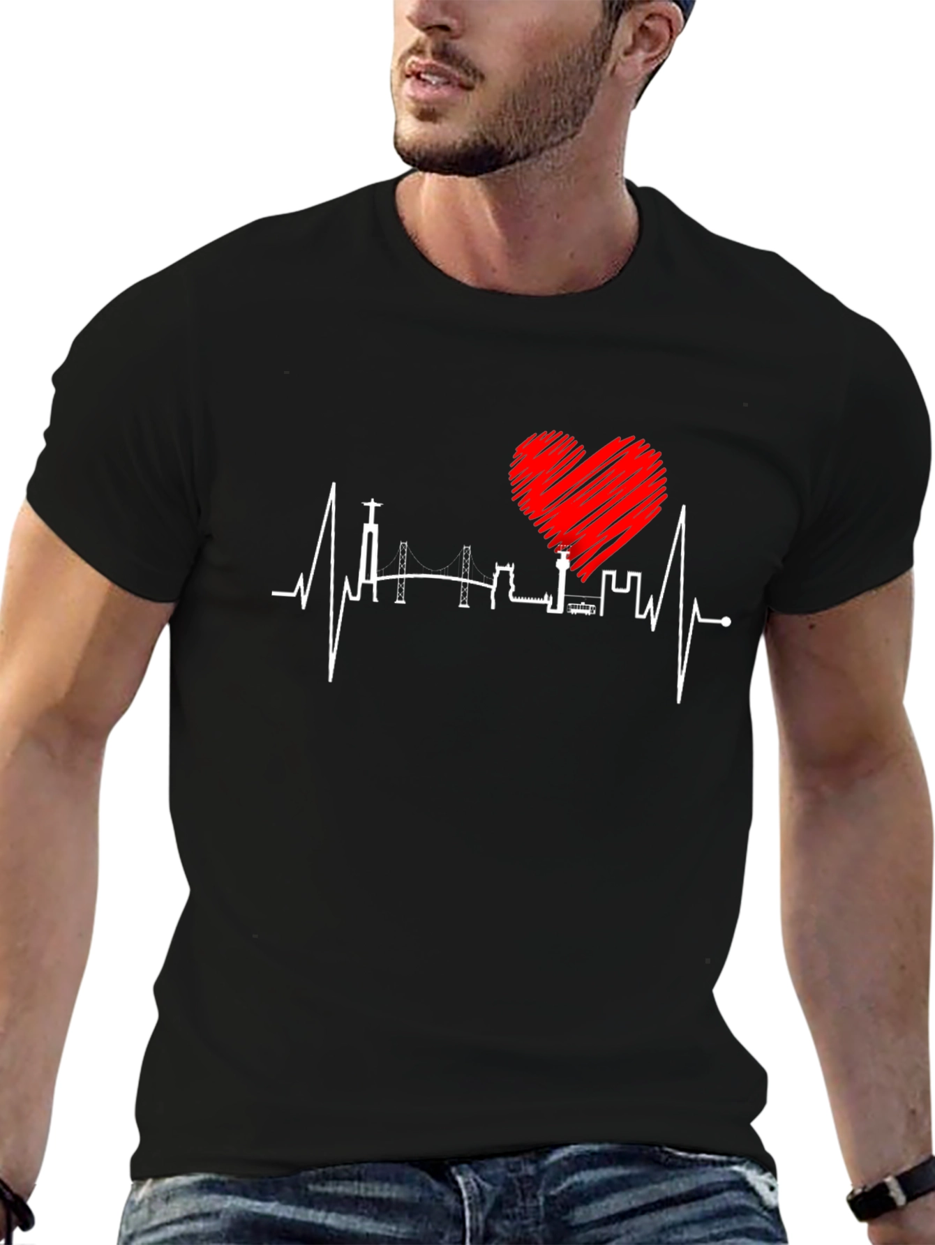 Lisbon Heartbeat T-Shirt - City Love Tee