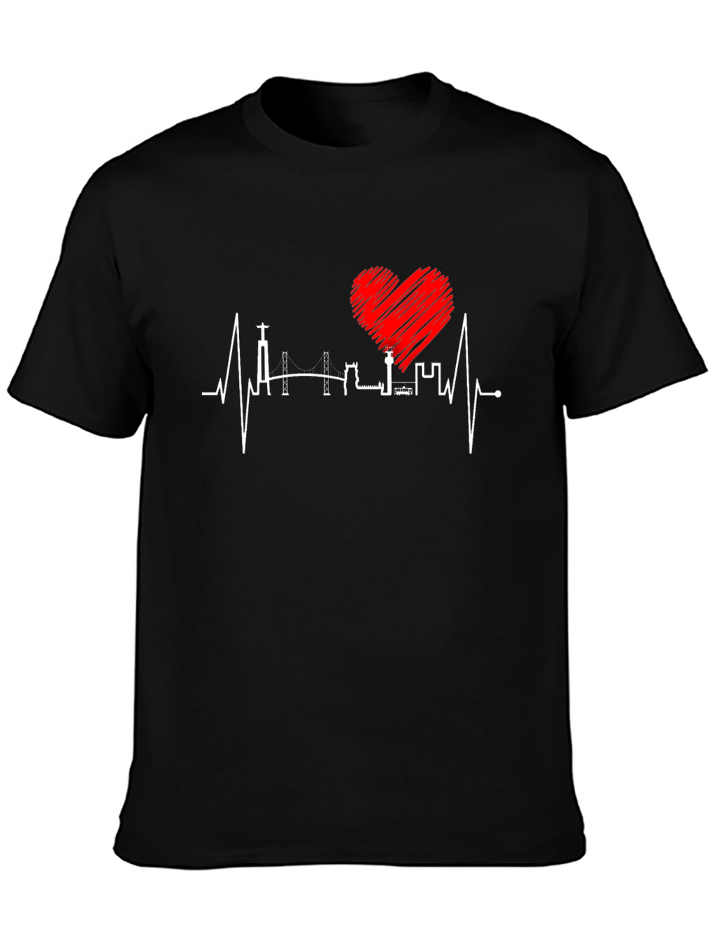 Lisbon Heartbeat T-Shirt - City Love Tee