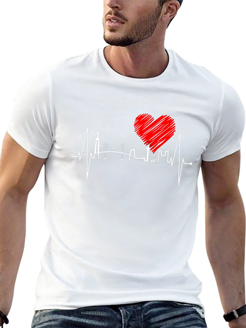 Lisbon Heartbeat T-Shirt - City Love Tee
