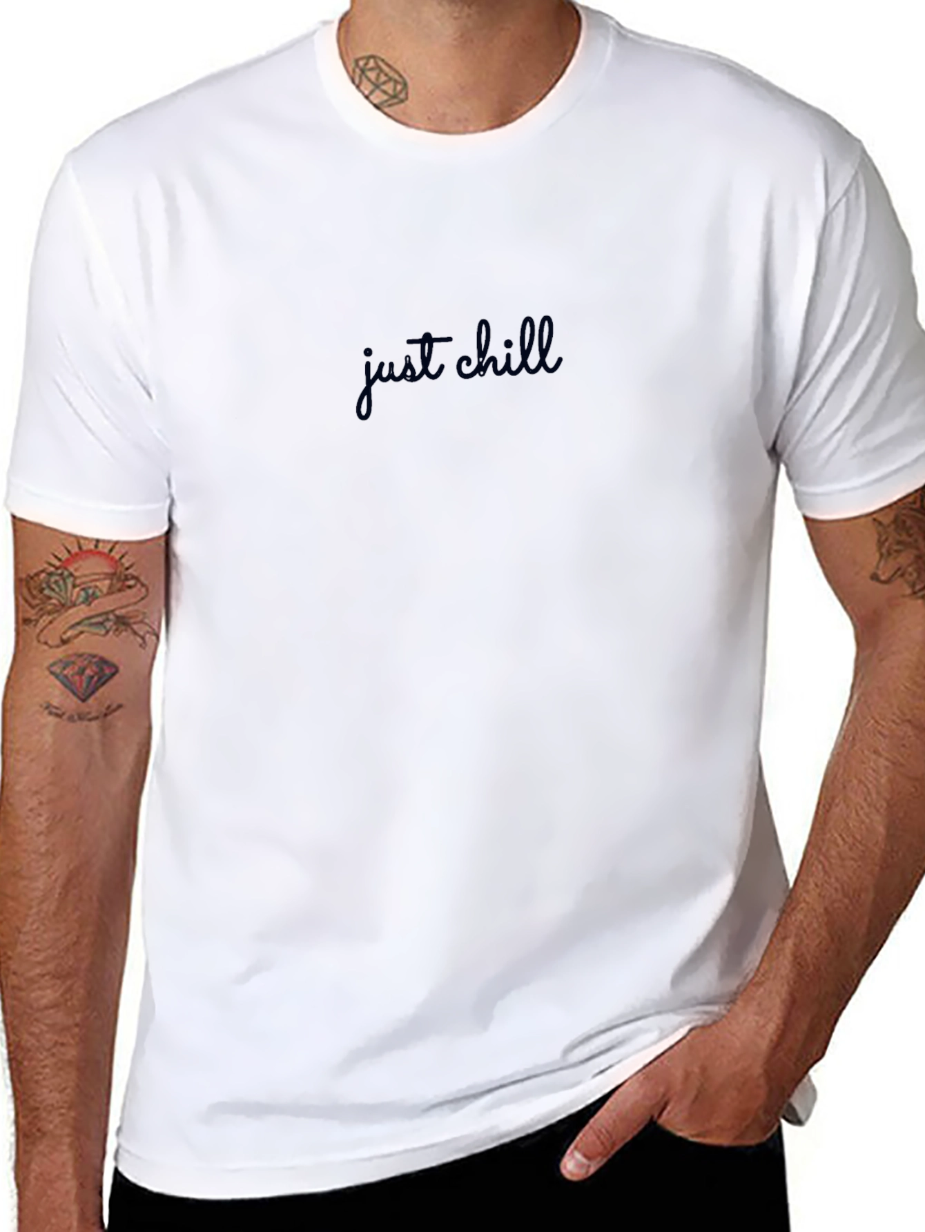 Just Chill Black T-Shirt - Relaxed Fit