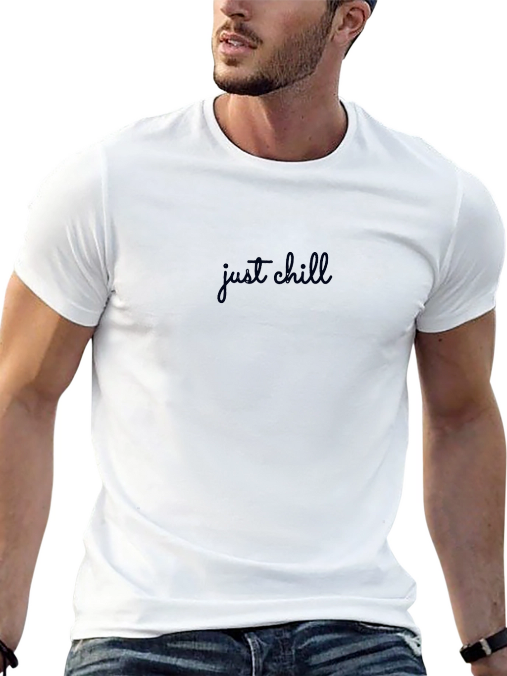 Just Chill Black T-Shirt - Relaxed Fit