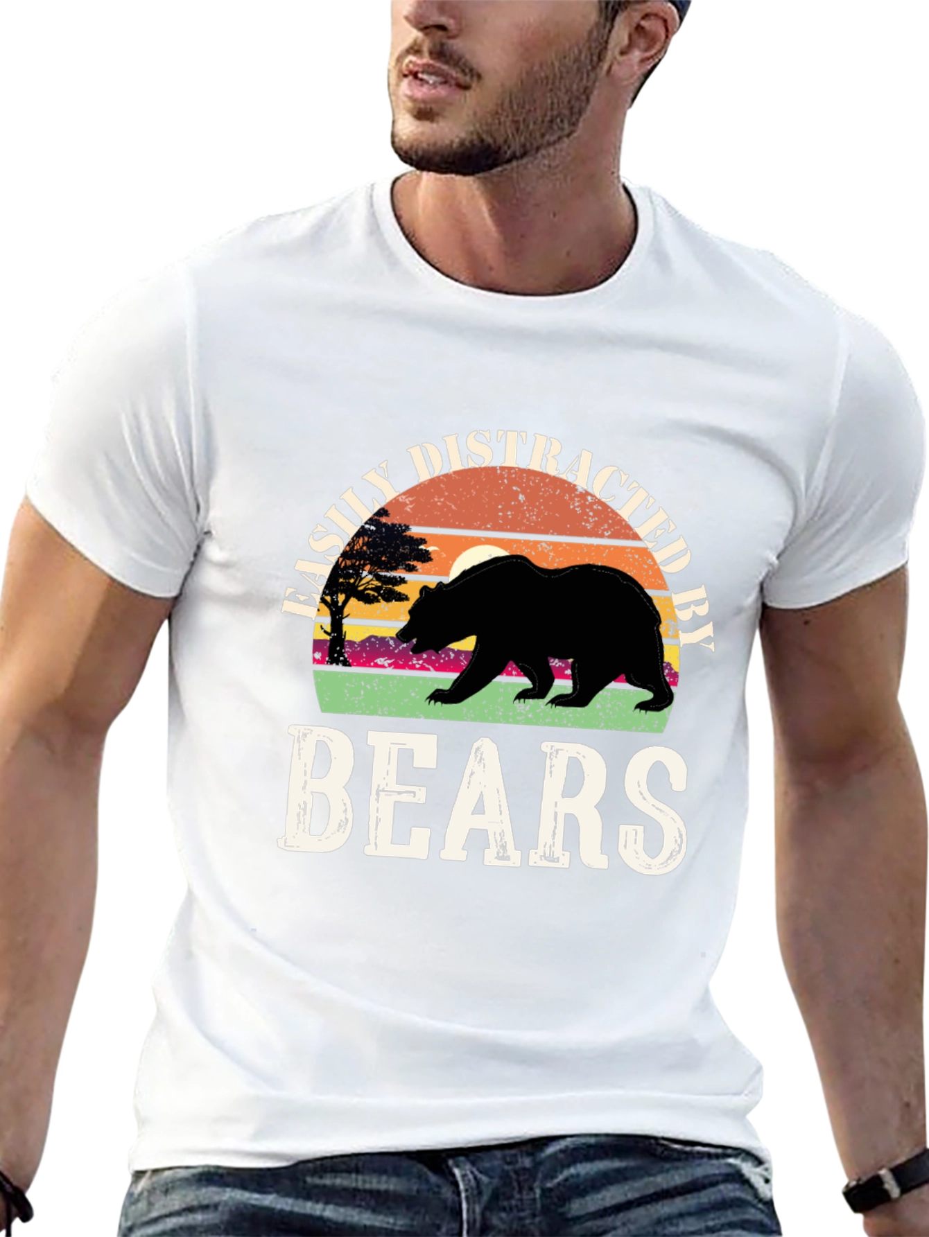 Easily Distracted By Bears Graphic T-Shirt