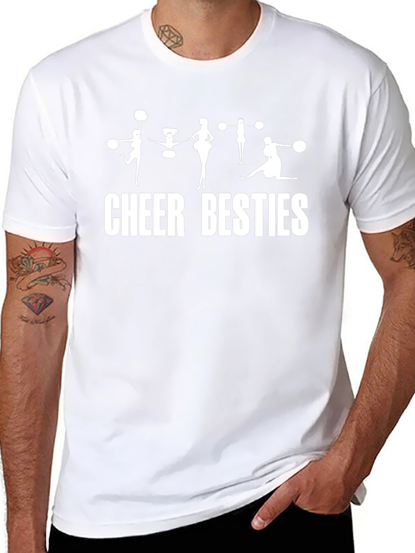 Cheer Besties Black Graphic T-Shirt