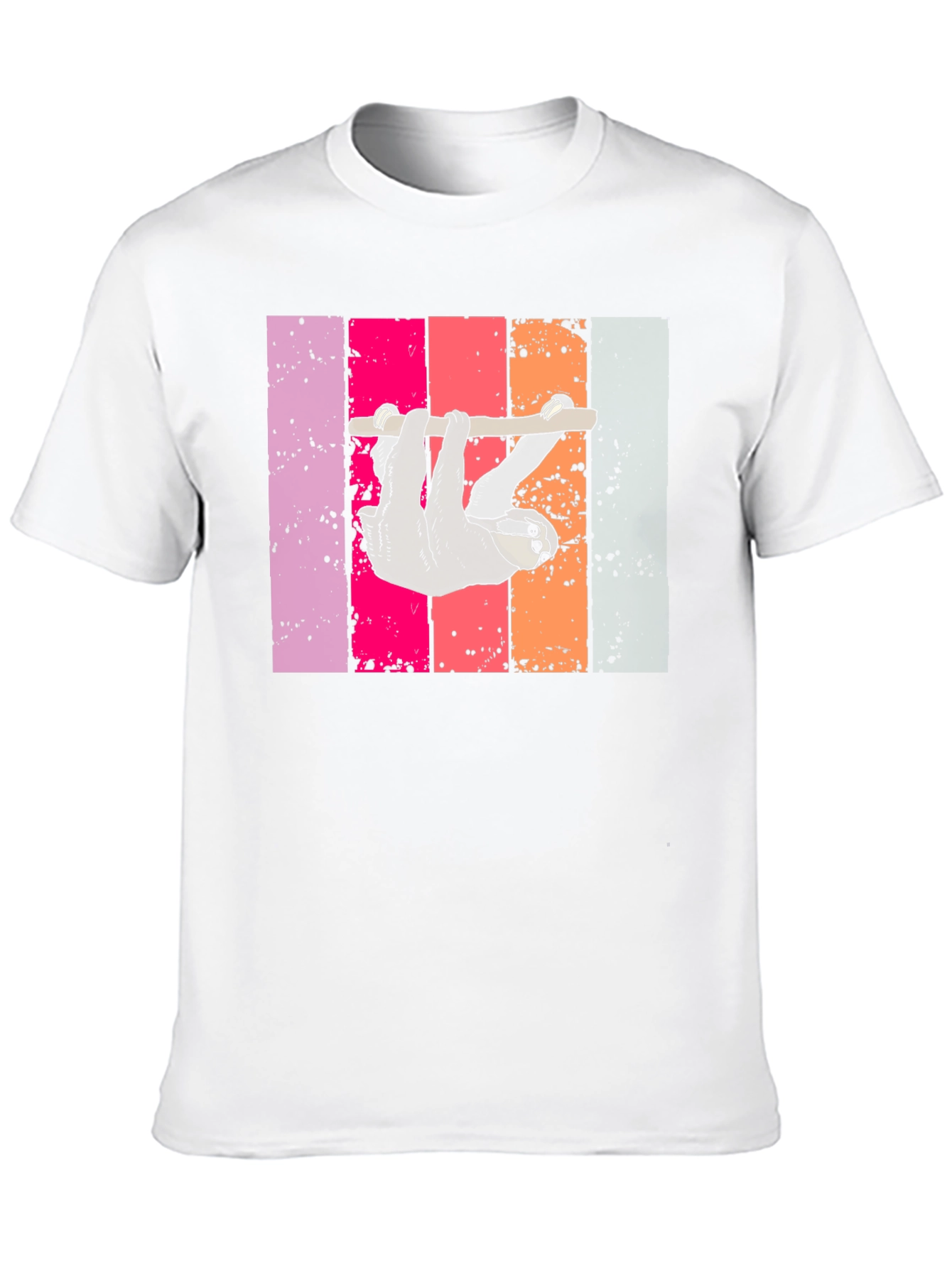 Sloth Retro Stripe Graphic T-Shirt