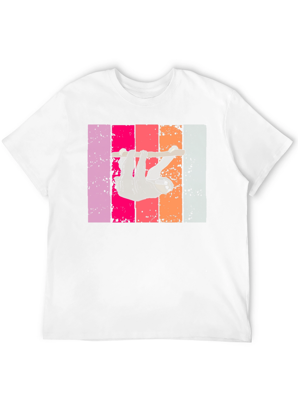Sloth Retro Stripe Graphic T-Shirt